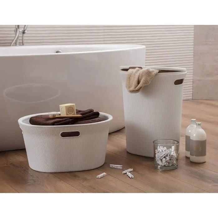 Ribbed Laundry Basket 35 Liter Lilac - 40 Liter
