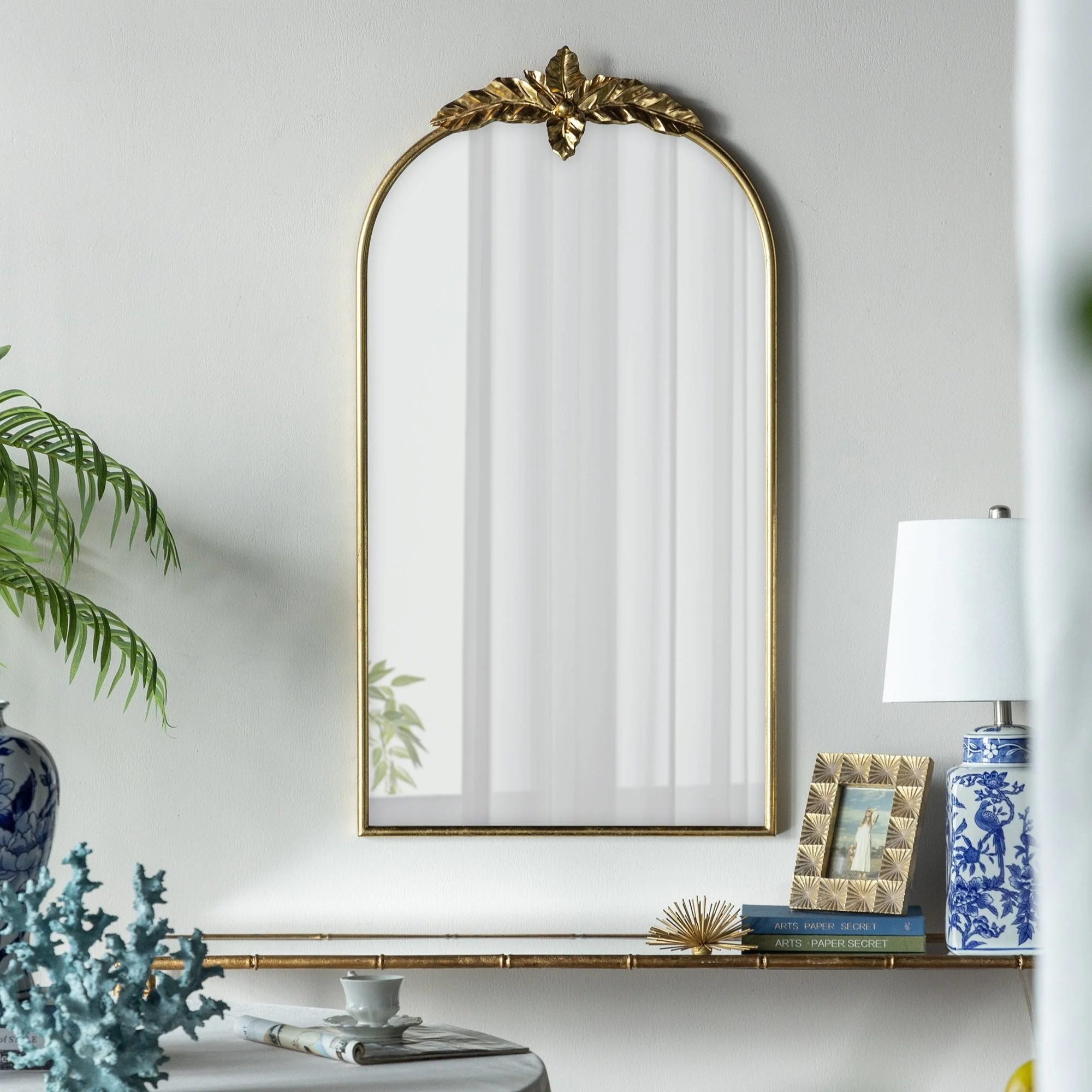 Wonderer Arched Wall Mirror with Metal Frame
