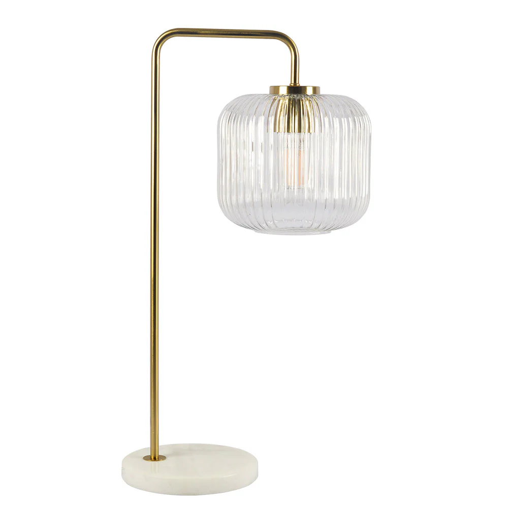 Table Lamp with Marble Base and Button Control