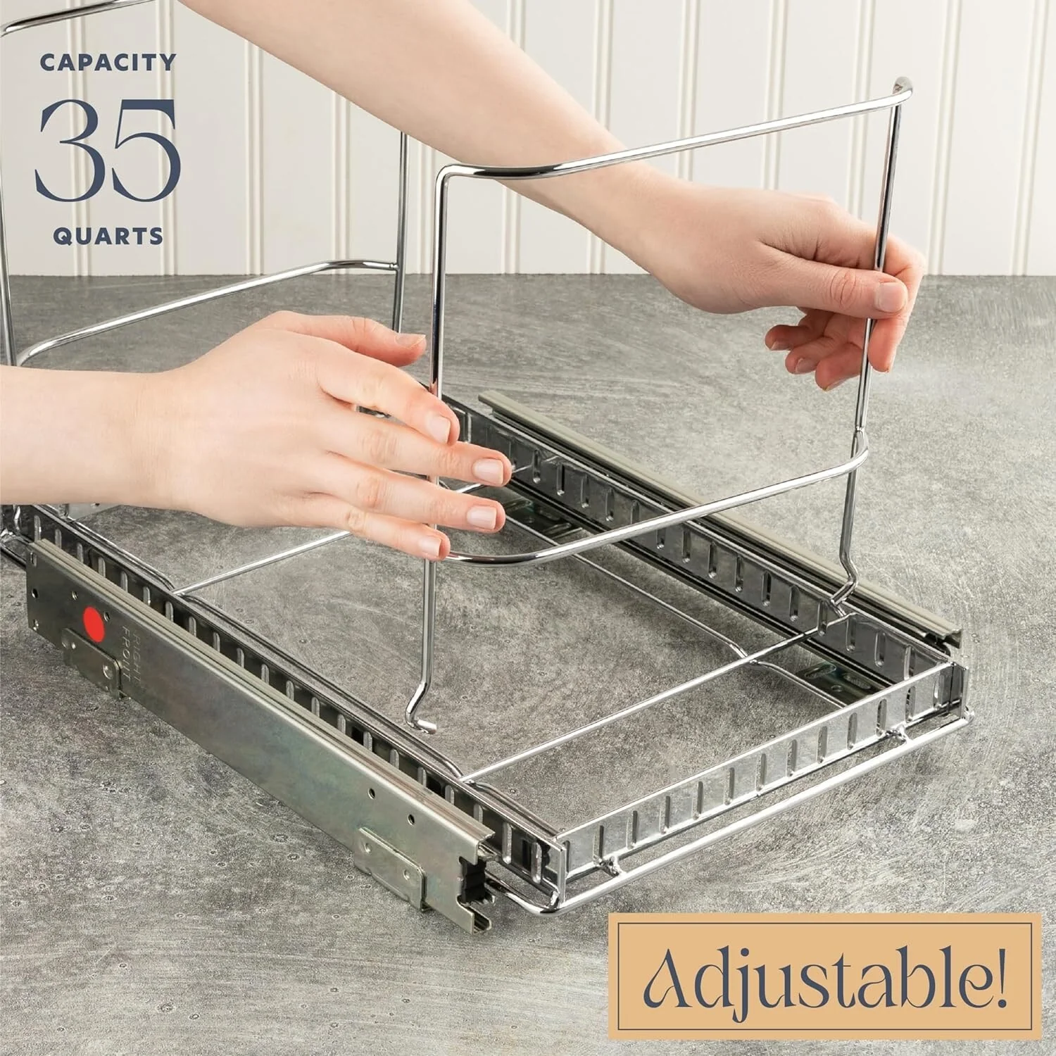 Hold N' Storage Pull Out Trash Can Under Cabinet - Trash Can Not Included, Heavy Duty