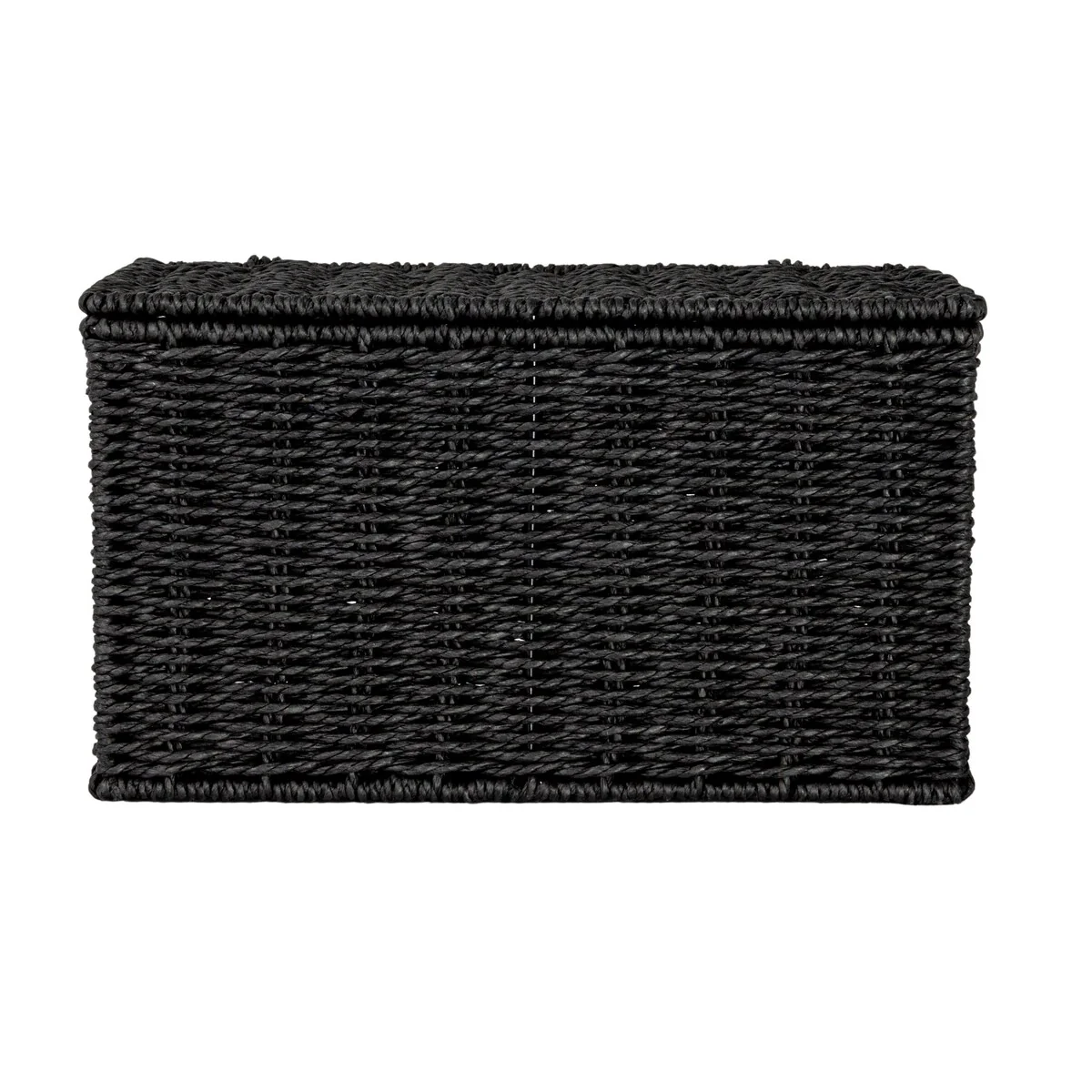 Household Essentials Handwoven Paper Rope Wicker Basket with Lid - 11.8