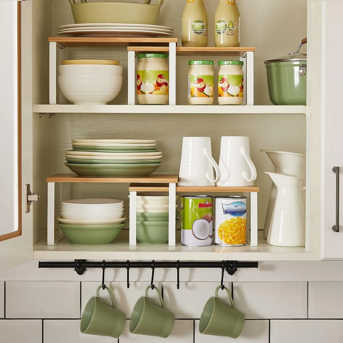 SONGMICS Kitchen Cabinet Shelf 2 Set Cabinet Counter Organizers