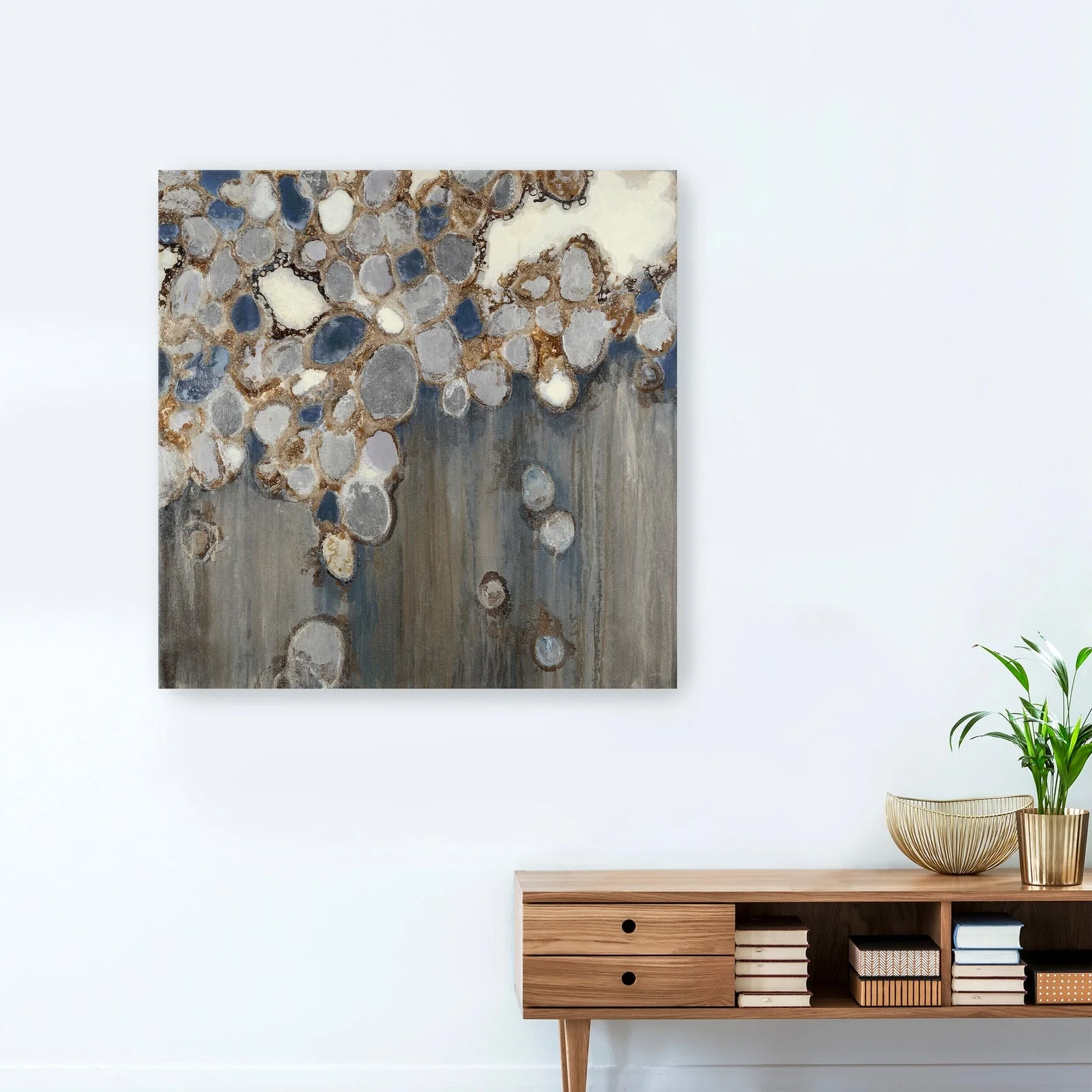 Indigo Oyster Shells Canvas Giclee Wall Art