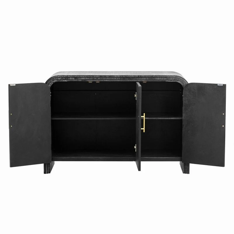 47.2''W Sideboard with Gold Handles and Adjustable Dividers - N/A