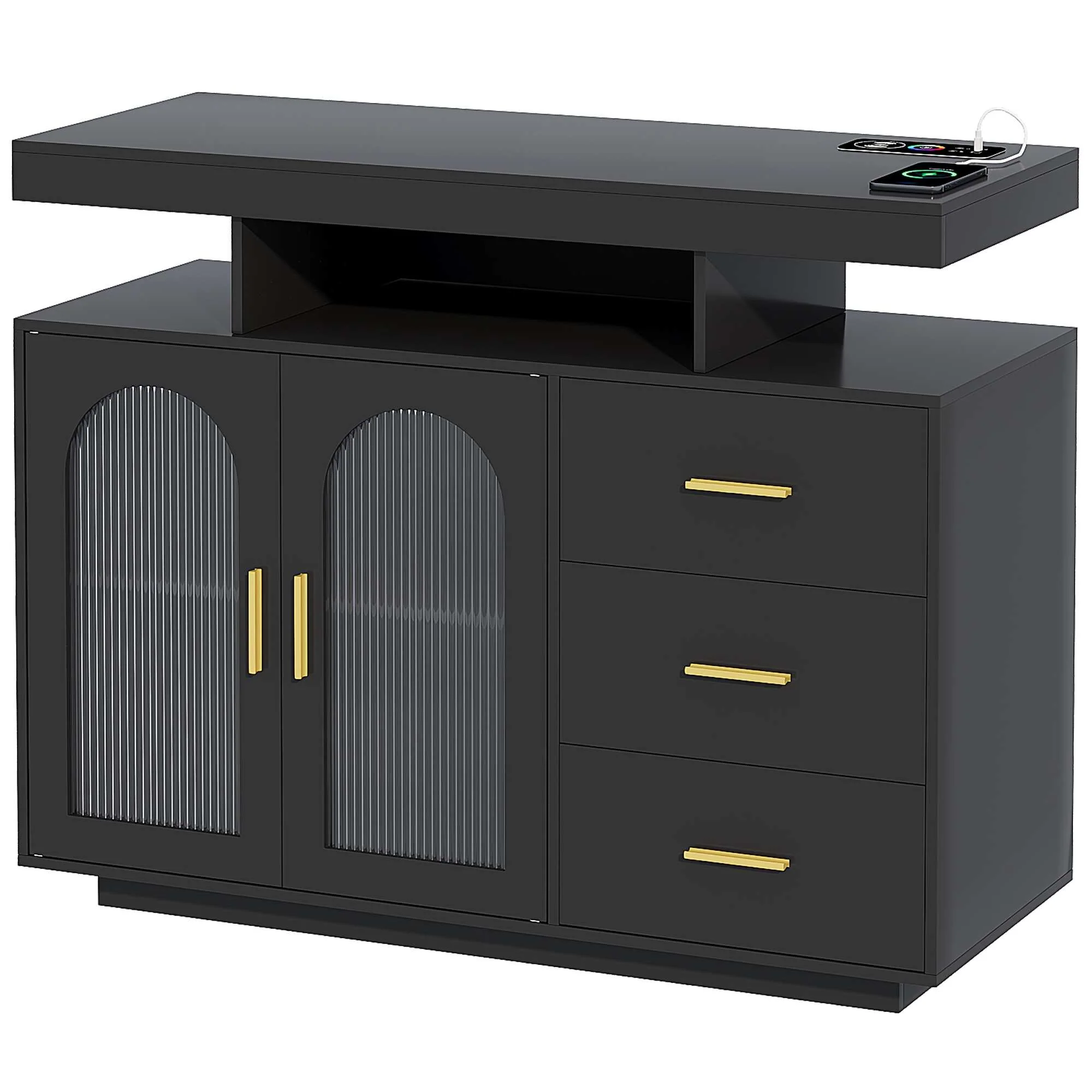 39''Wide Sideboard With LED Light - N/A