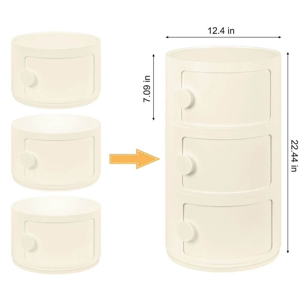 ABS Multifunction Storage Table Stackable Detachable Organizer