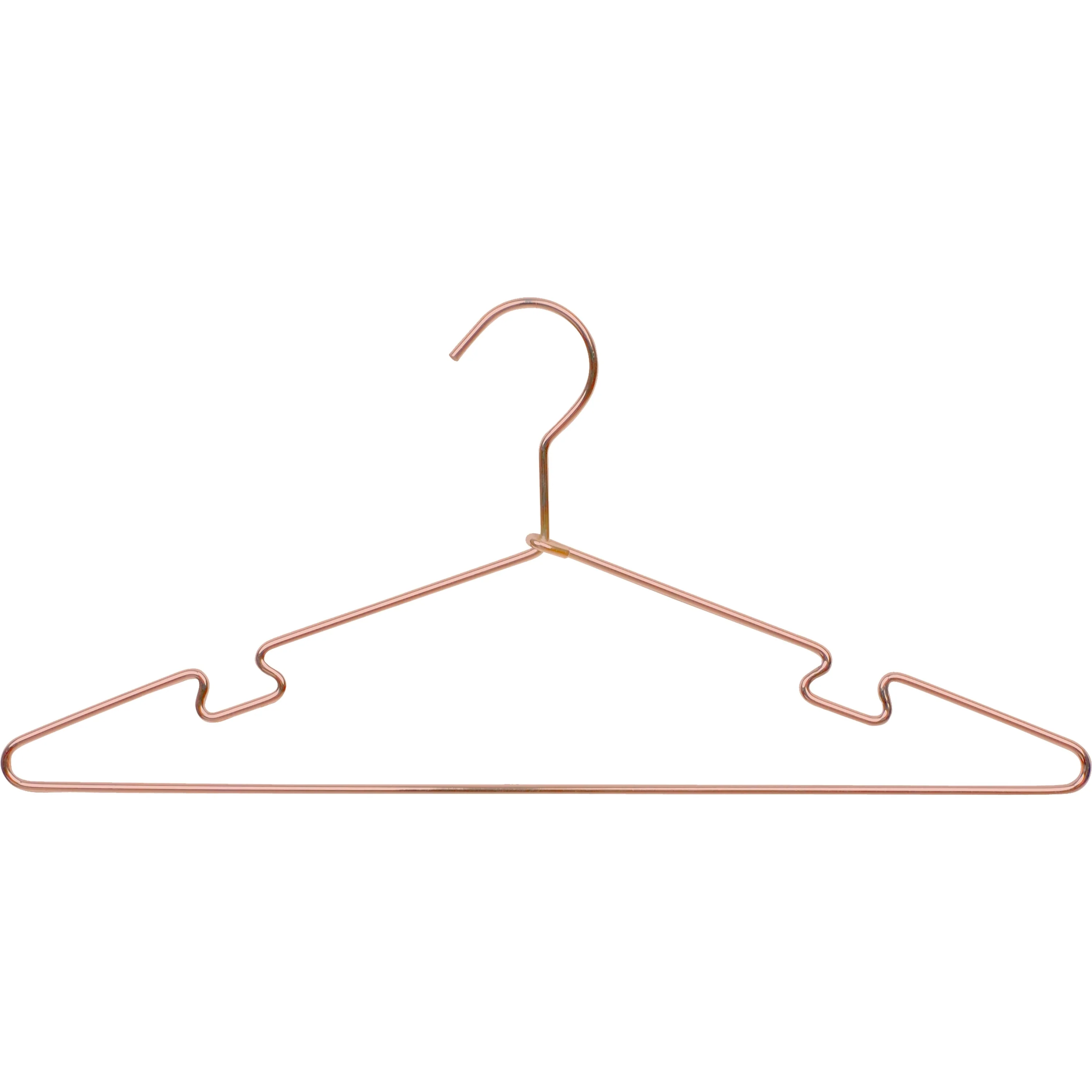 Rose Gold Finish Metal Top Hangers with Notches, 17