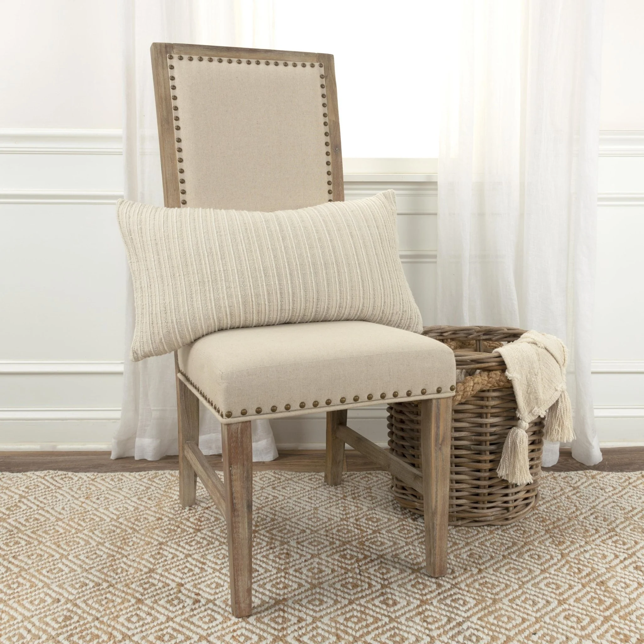 Woven Stripe Lumbar Pillow