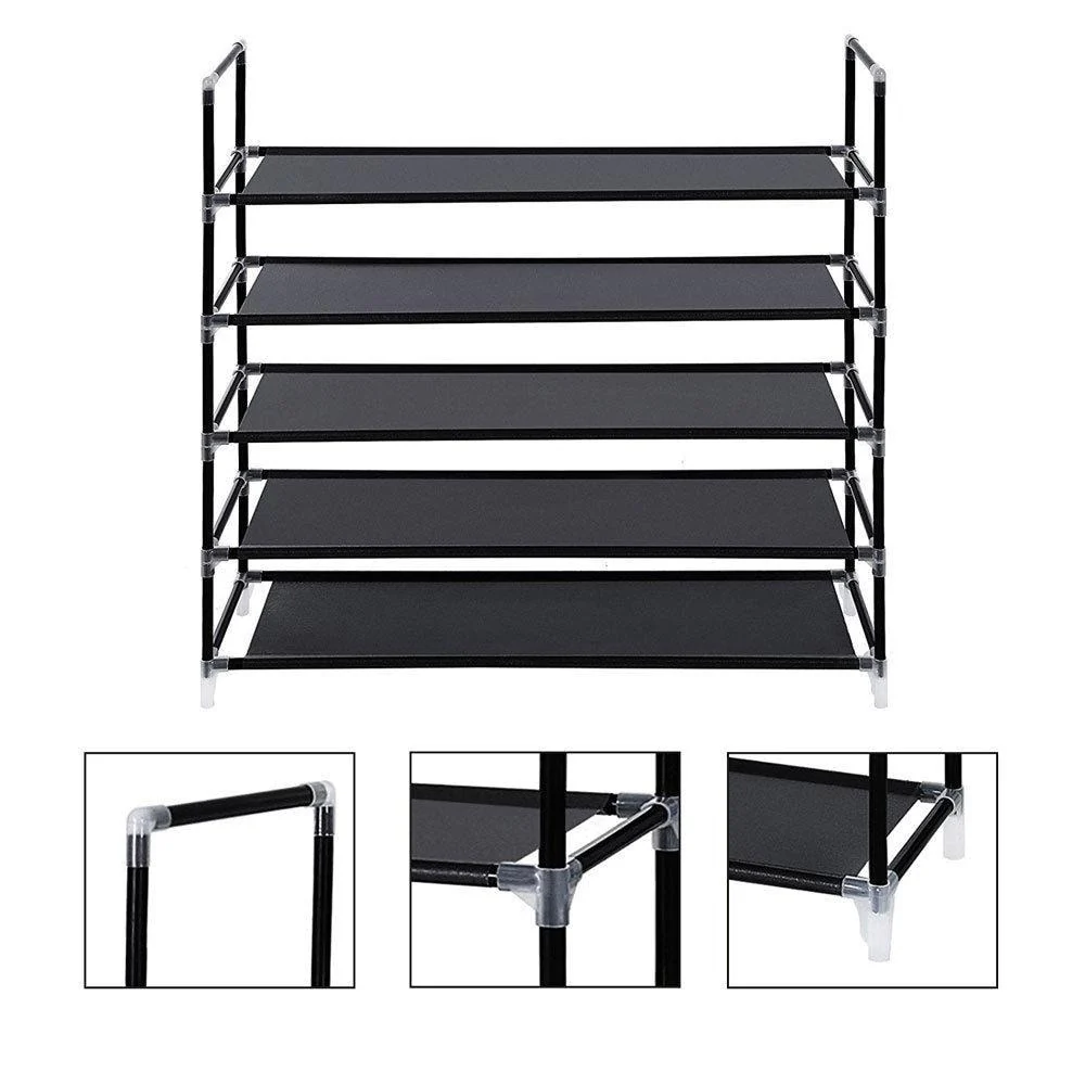 3/5/6/8/9/10-tier Extra-wide Metal/Non-woven Fabric Shoe Rack