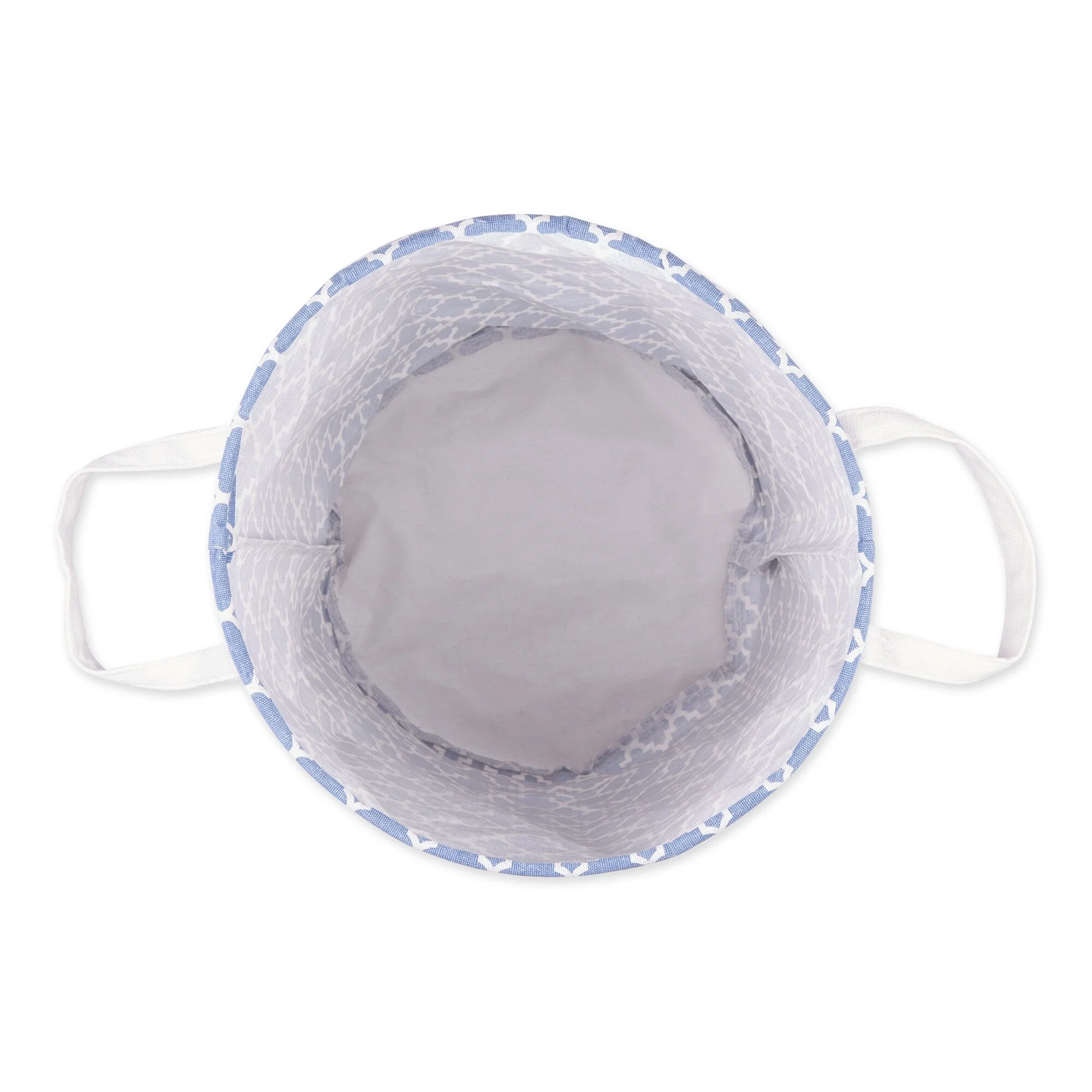 PE-Coated Cotton Polyester Laundry Hamper Lattice Round - Laundry Hamper, 13.5x13.5x20