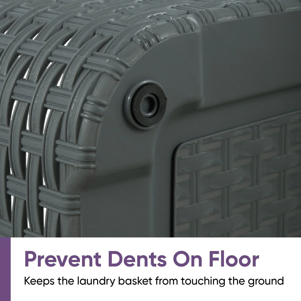 Superio Large Wicker Laundry Basket with Cutout Carry Handles - Capacity: 50l