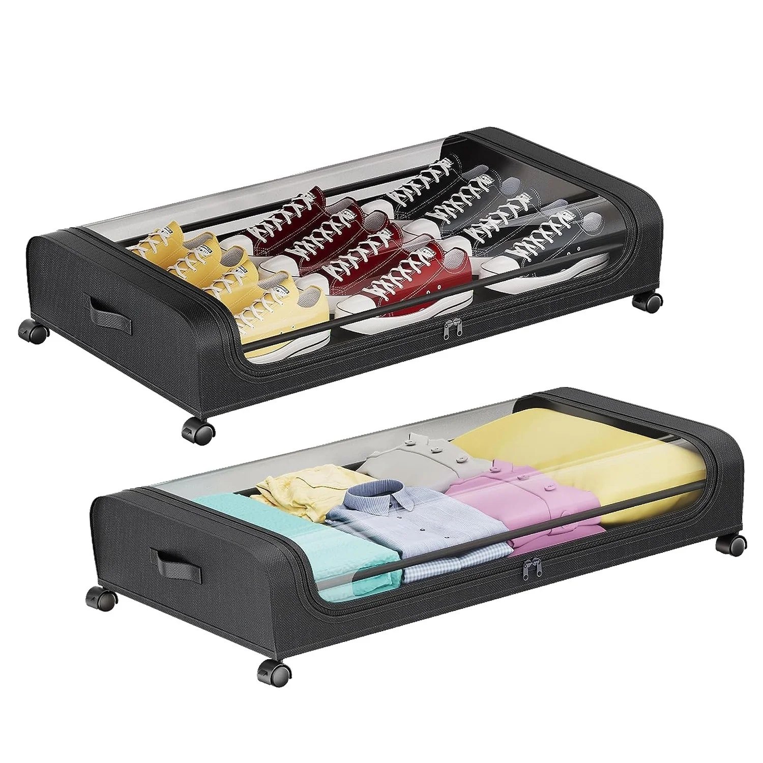 2 Packs Rolling Under Bed Storage Containers