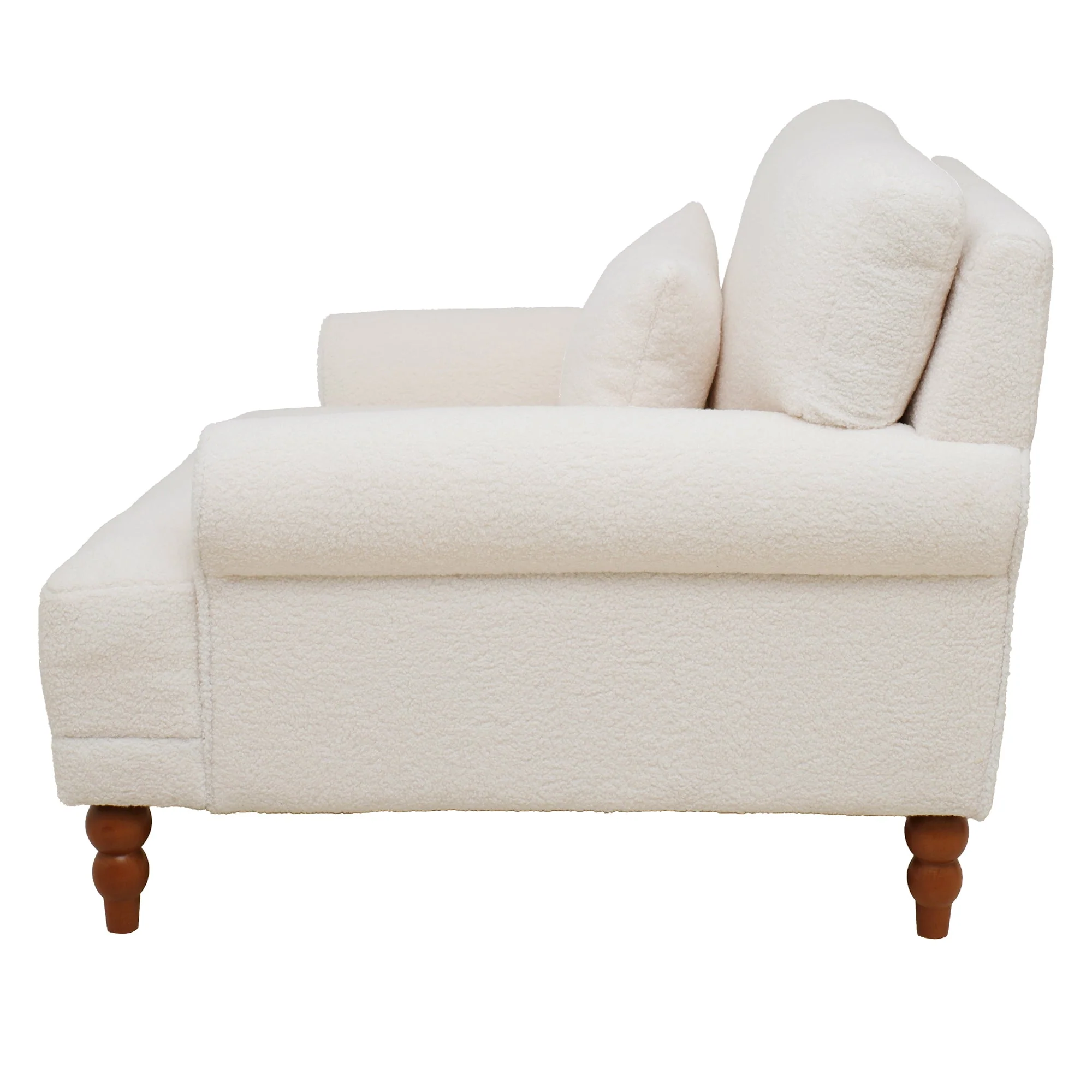 Upholstered Accent Chair with Circular Armrests and Roman Column Legs