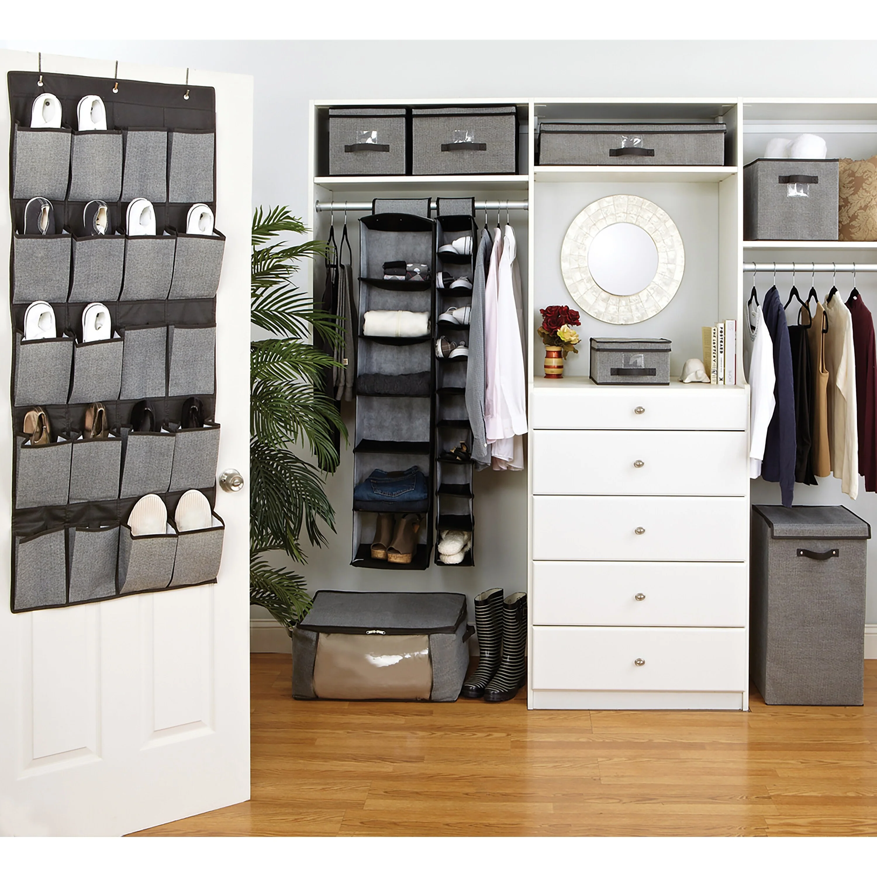 Simplify Under-the-bed Black and Grey Storage Box - L28x W16x H6