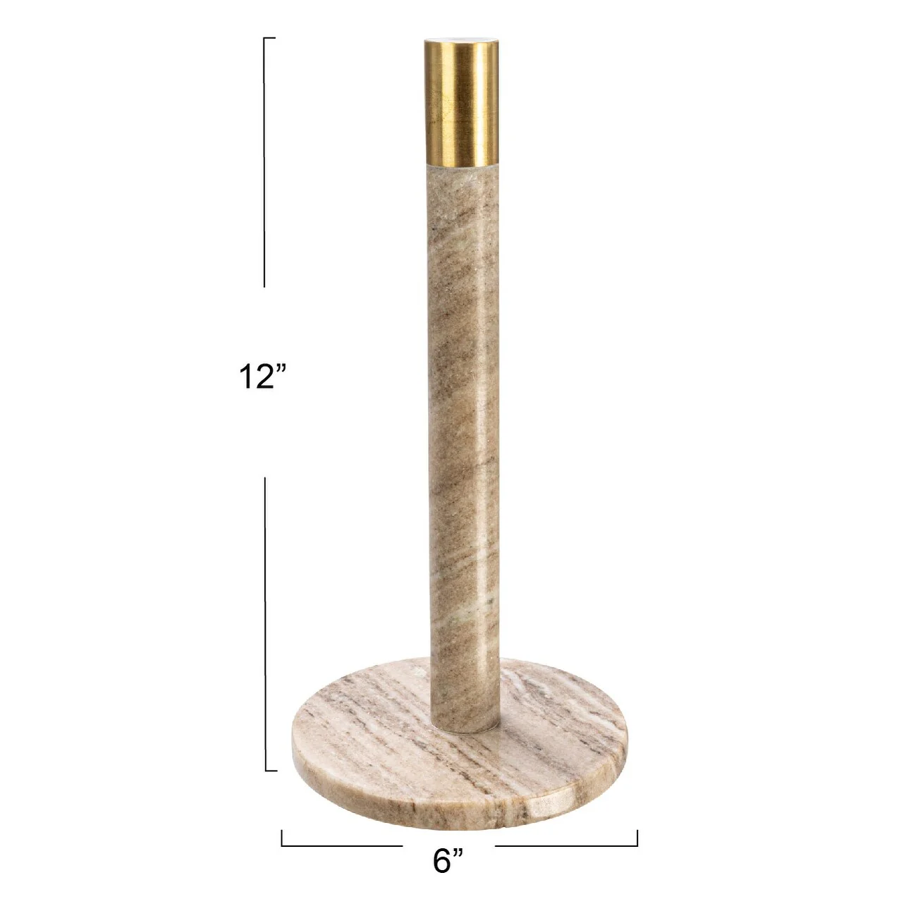 Marble Paper Towel Holder with Brass Accent Band
