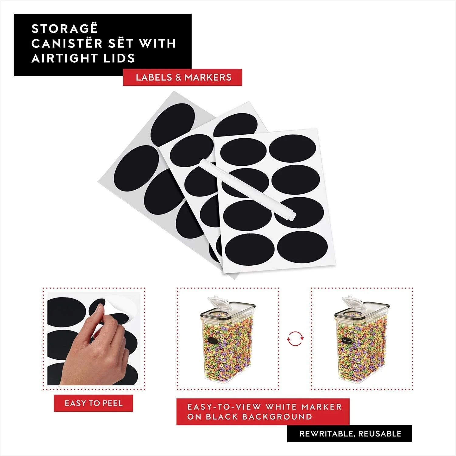 DWËLLZA KITCHEN 4L Cereal Containers Storage Set of 4