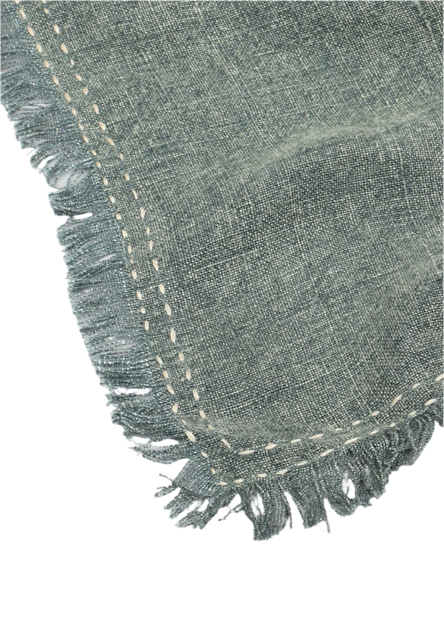 Stonewashed Linen Woven Throw Blanket with Fringe