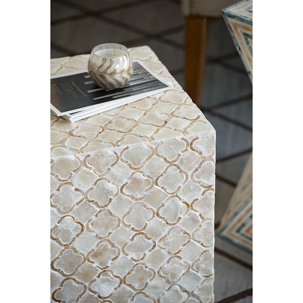 Square Capiz Side Table