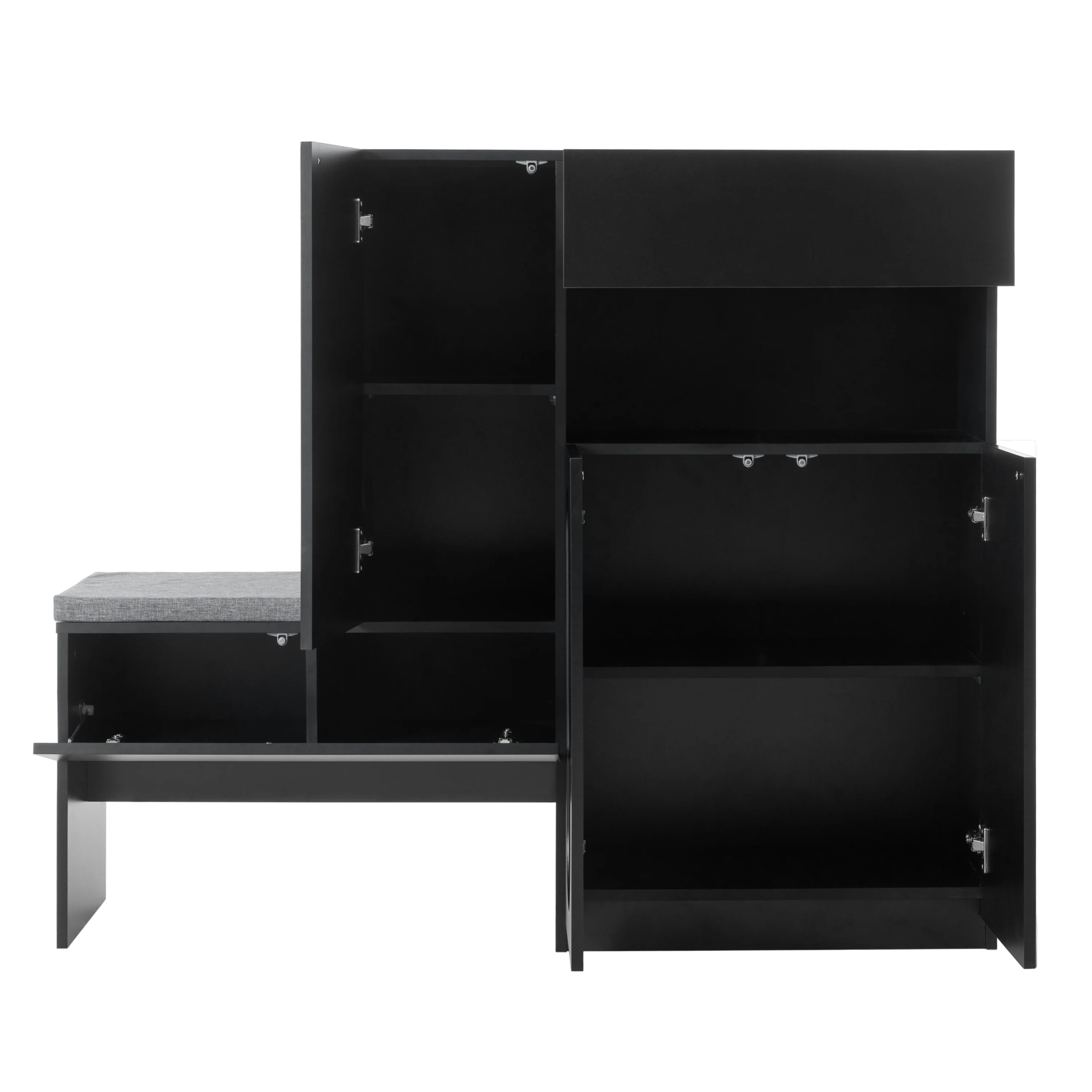 2-in-1 Shoe Cabinet with Bench, Entryway Storage Cabinet, Space-Saving Shoe Rack Organizer with Adjustable Shelves