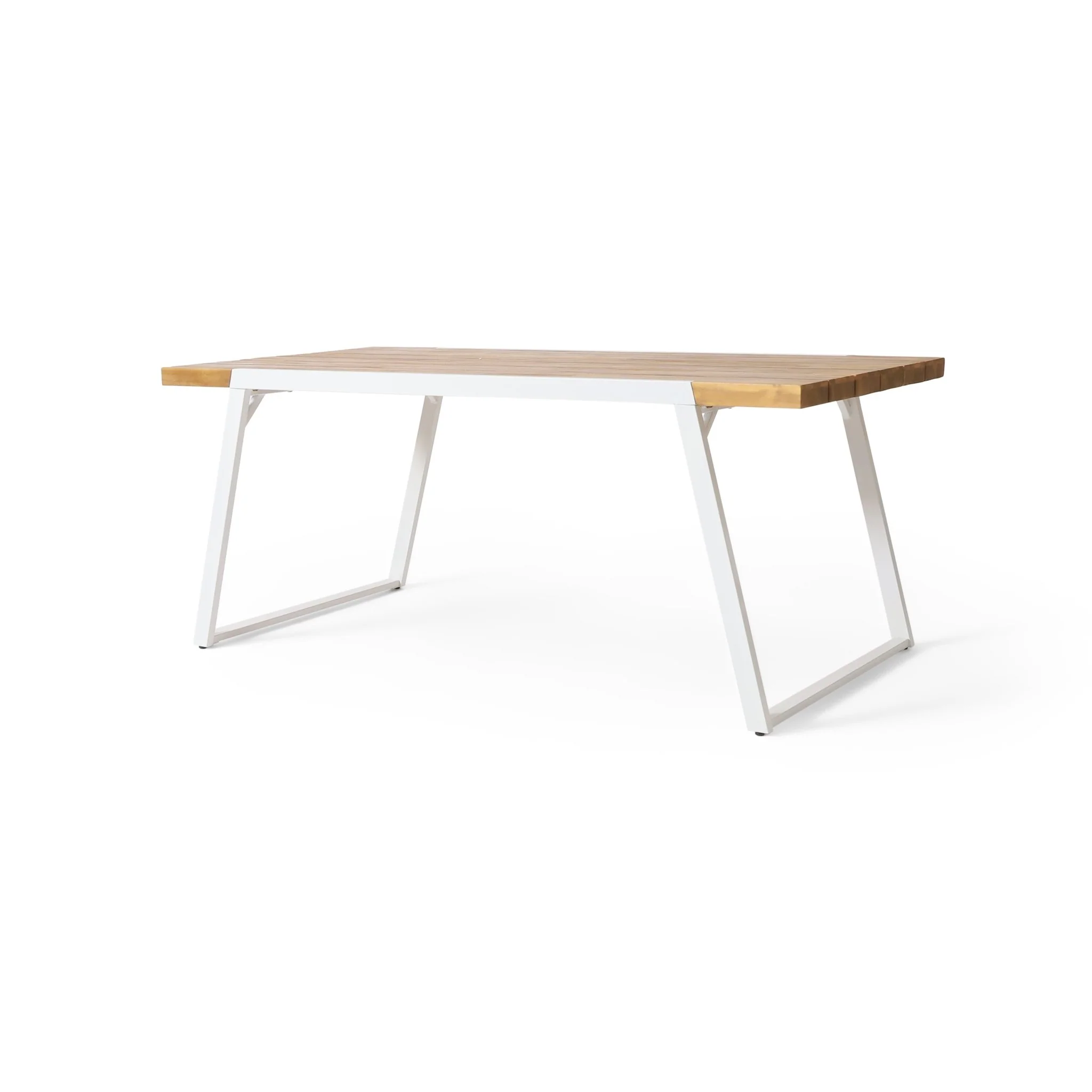 Outdoor Dining Table with Slat Top