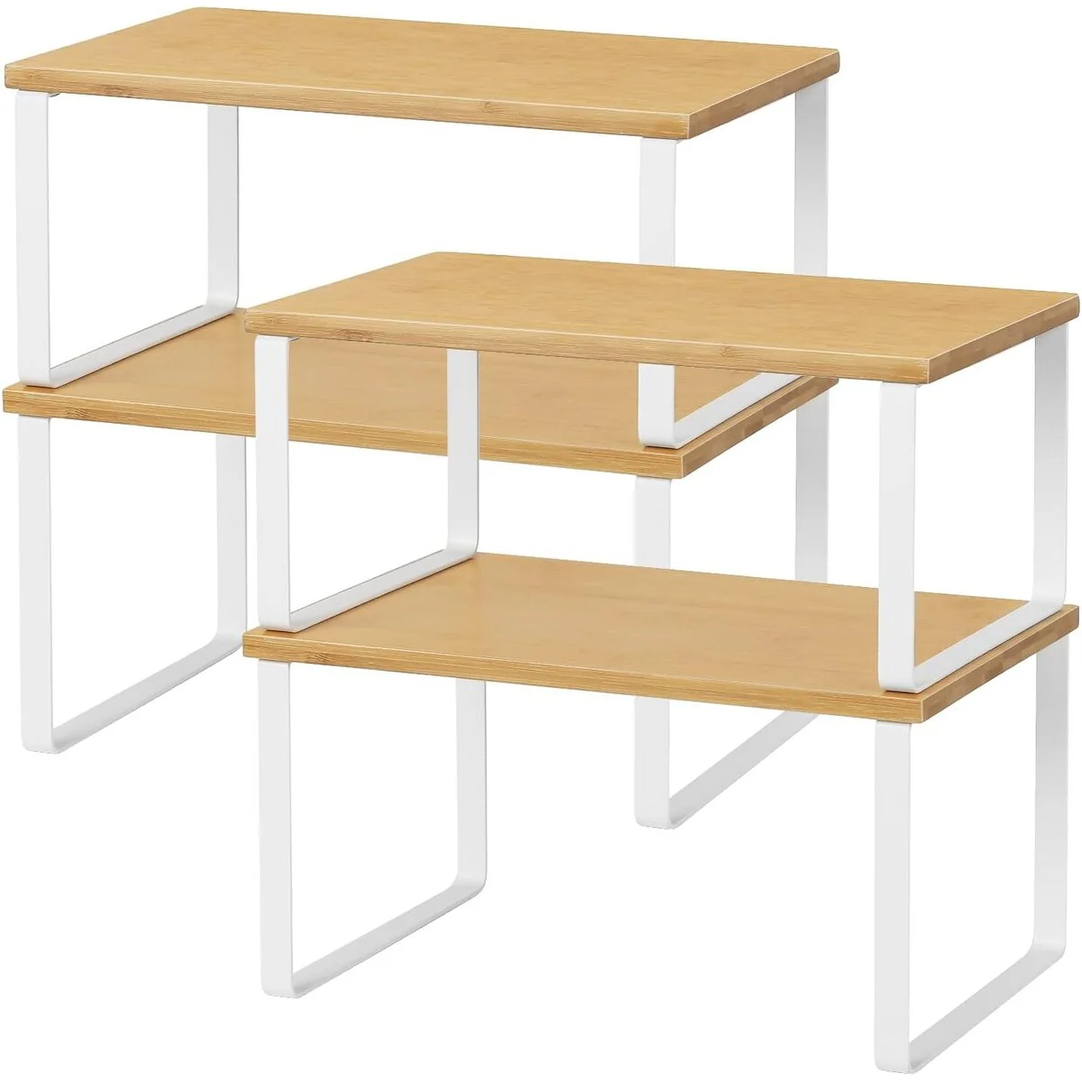 Stackable Kitchen Cabinet Shelves Organizer