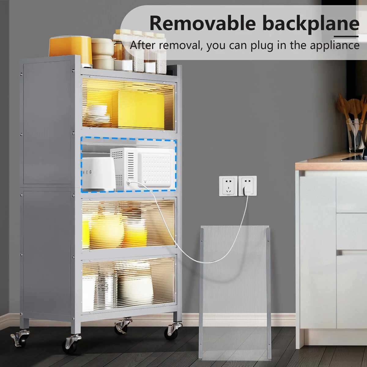 MEGA CASA 5 - Layer Steel Accent Cabinet with Door - N/A