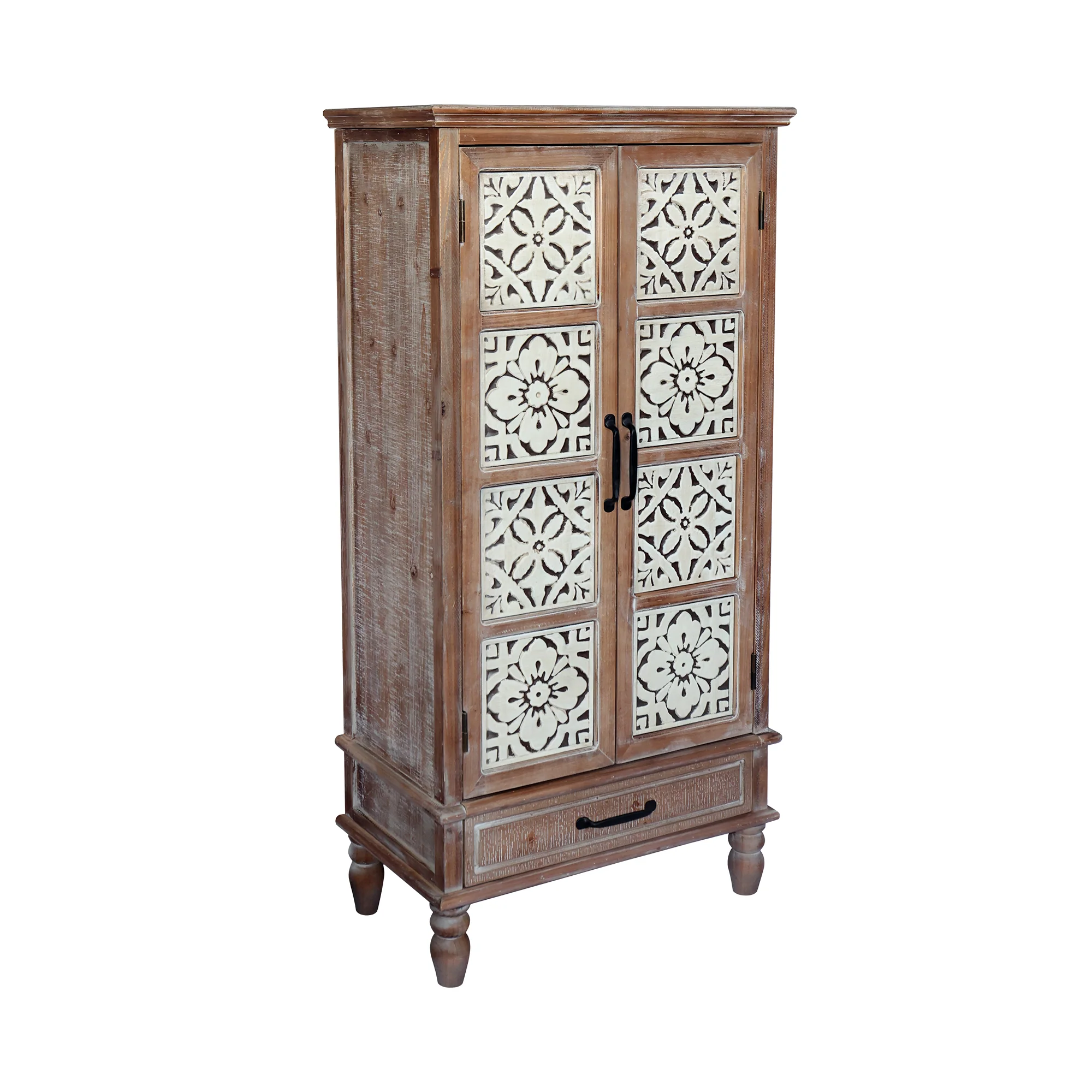 Tall Tower Storage Cabinet with 2 Doors and Drawer