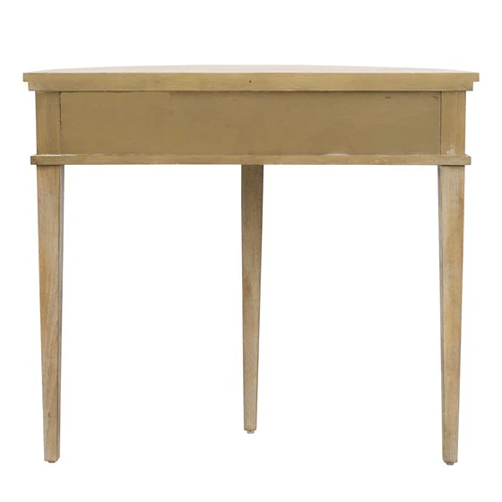 Demilune Console Table with Drawers and Bronze Knobs