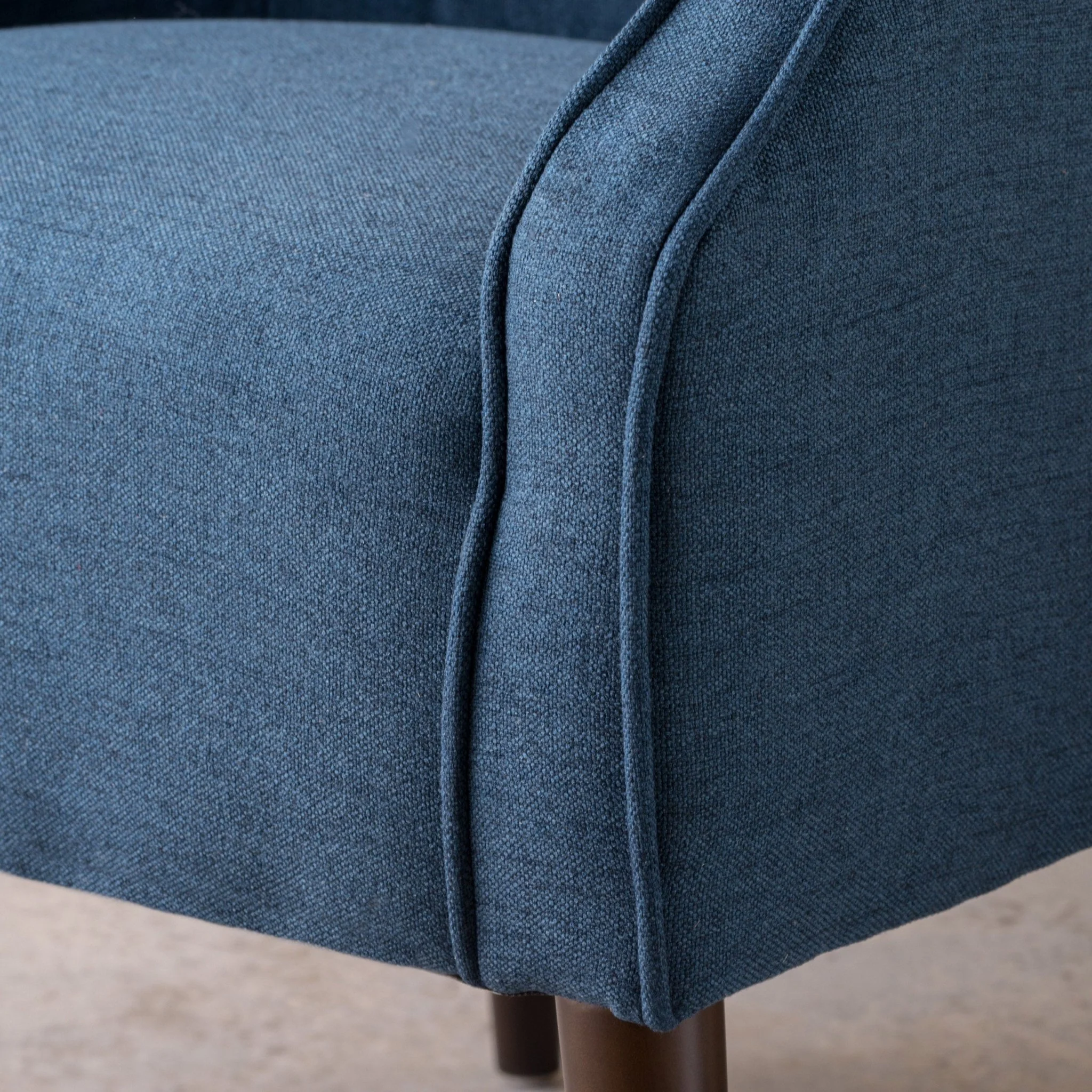 Flutter Upholstered Club Chair with Button Tufting and Tapered Wood Legs