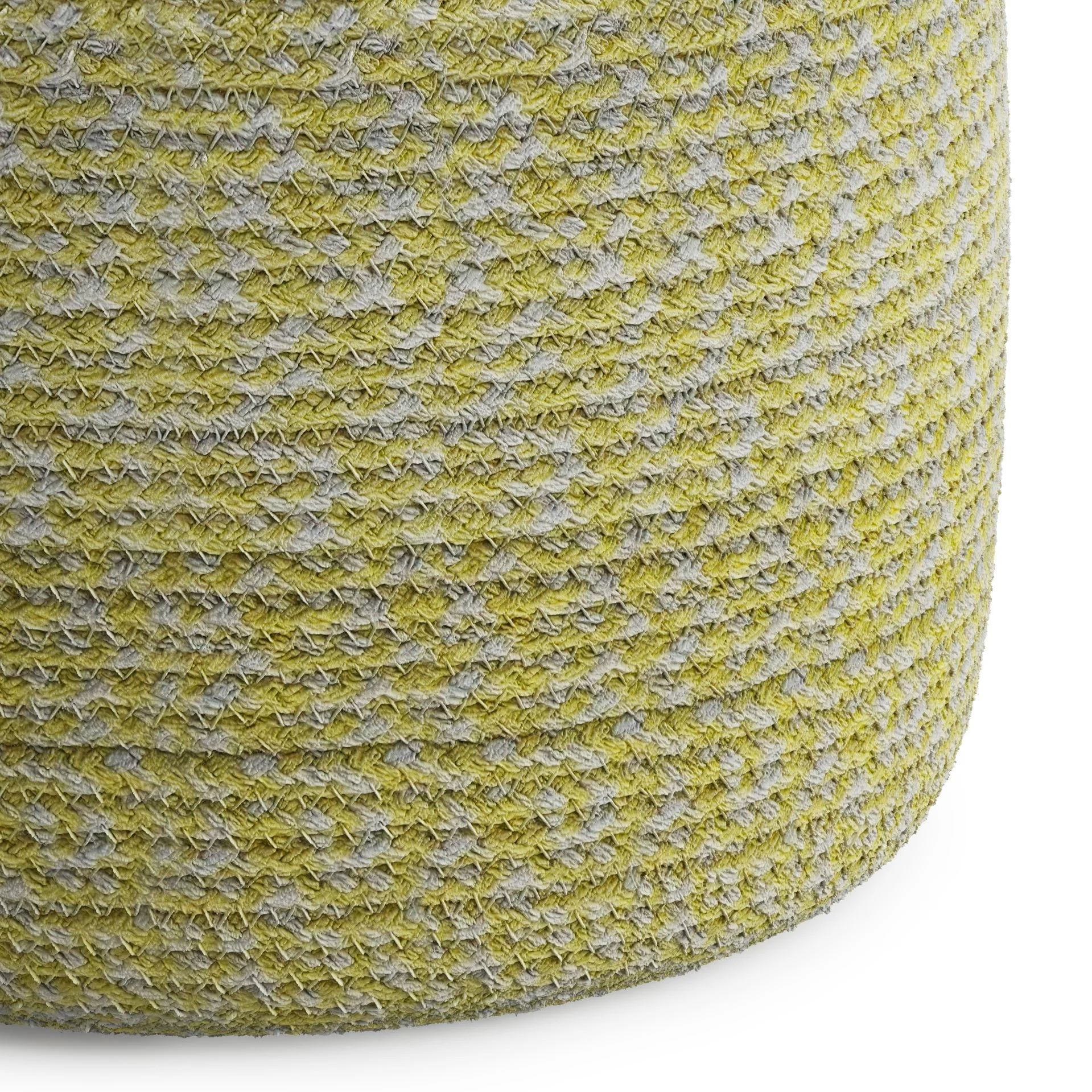 Zenithal Multi-functional Round Braided Pouf with Natural Pattern