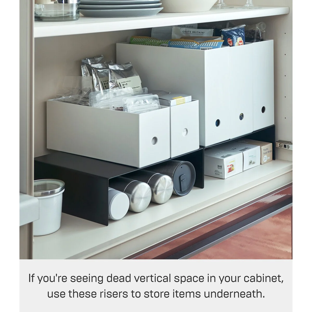 Yamazaki Home Riser Shelf (Set of 2), Steel, Holds 4.4 lbs.