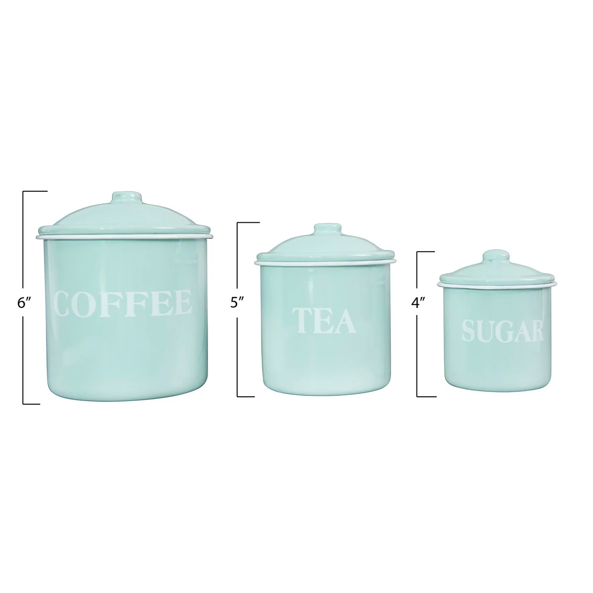 Metal Containers with Lids, Coffee, Tea, Sugar
