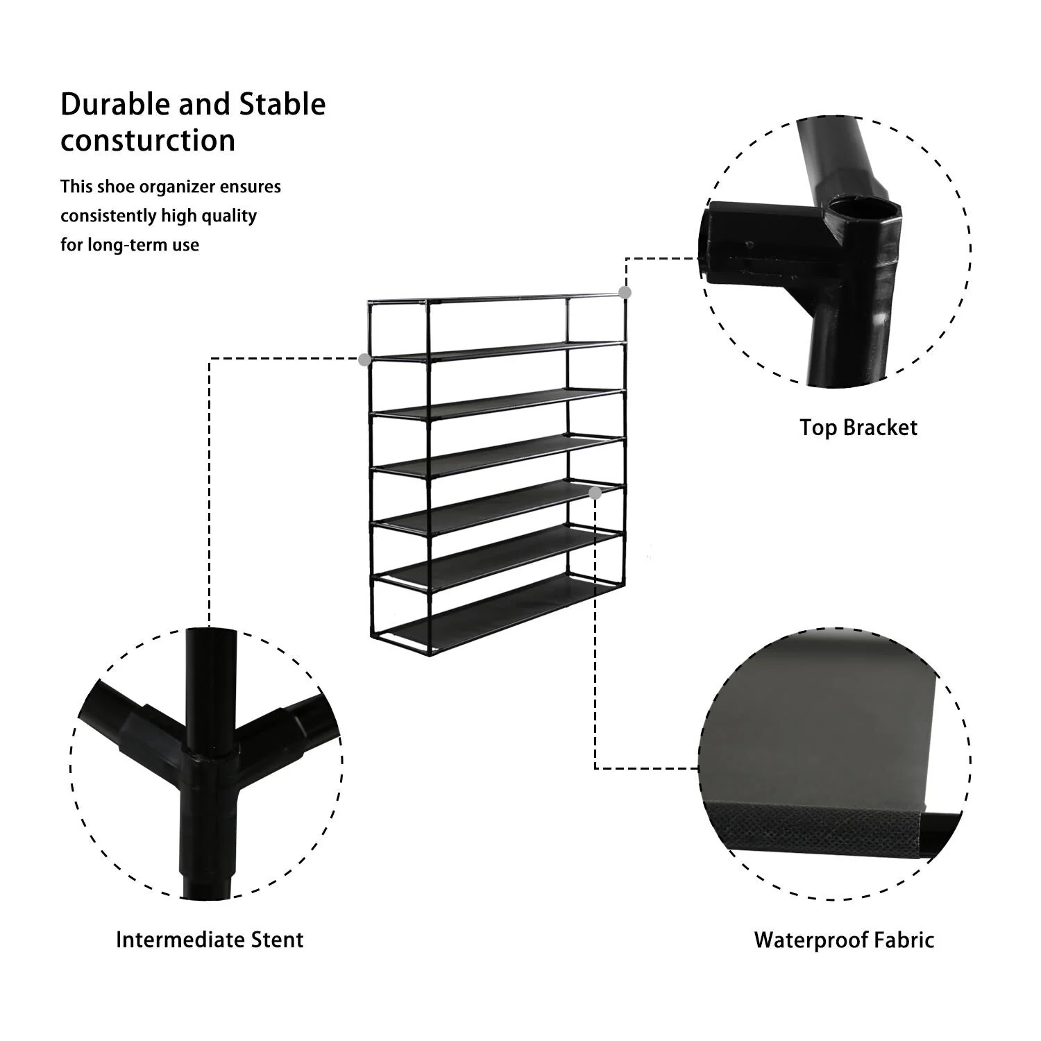 Modern Waterproof Shoe Rack Organizer Tower for Small Spaces