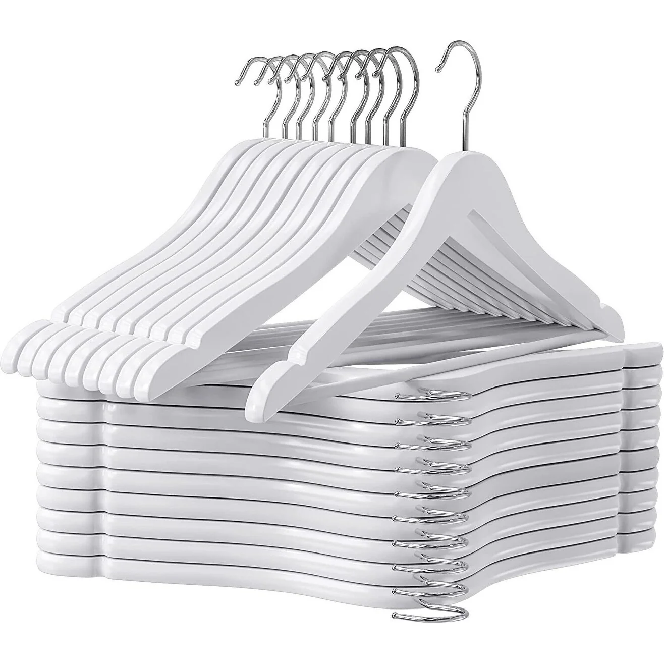 10 Pcs Wooden Suit Hangers