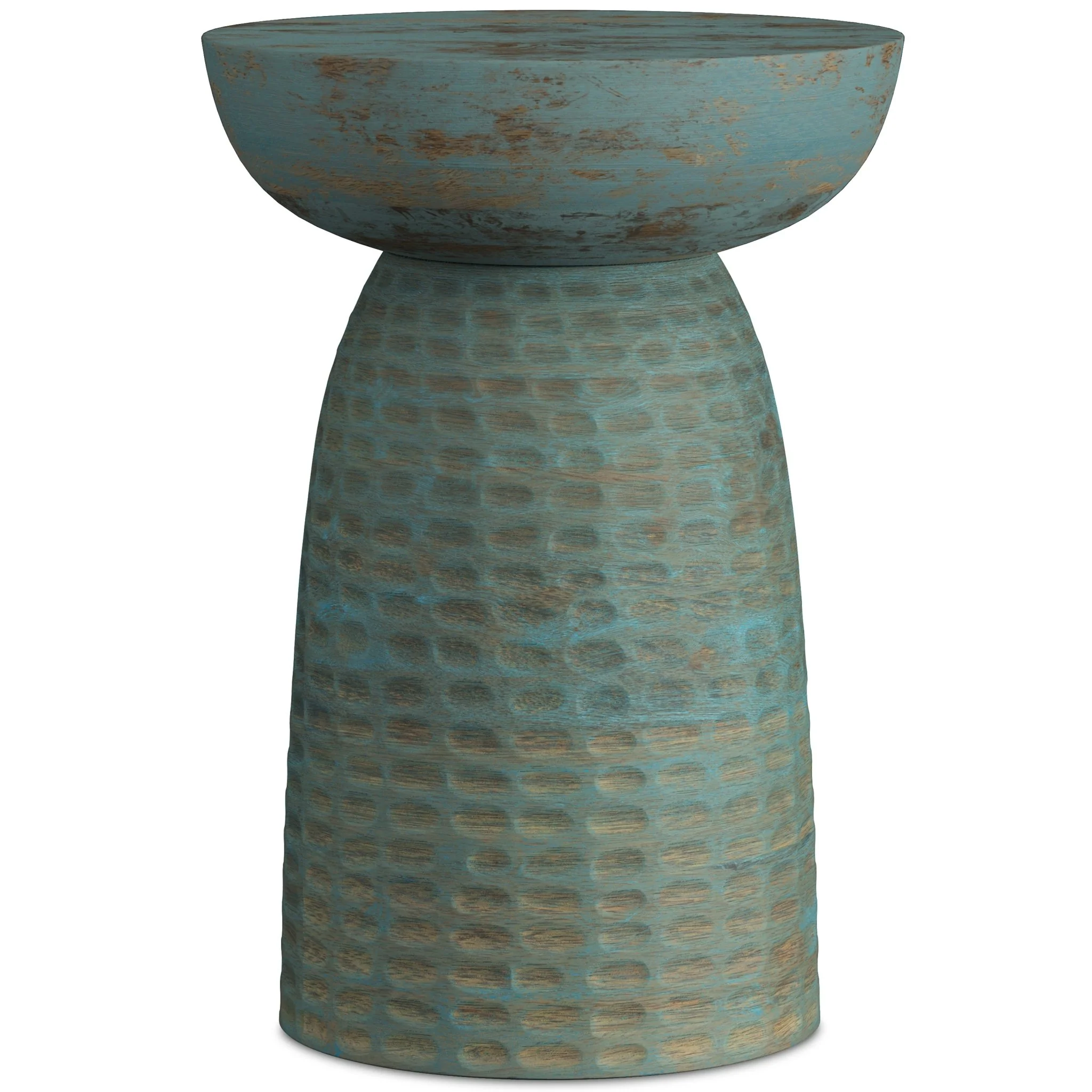 Centum Wooden Accent Table with Sleek Sculptural Design