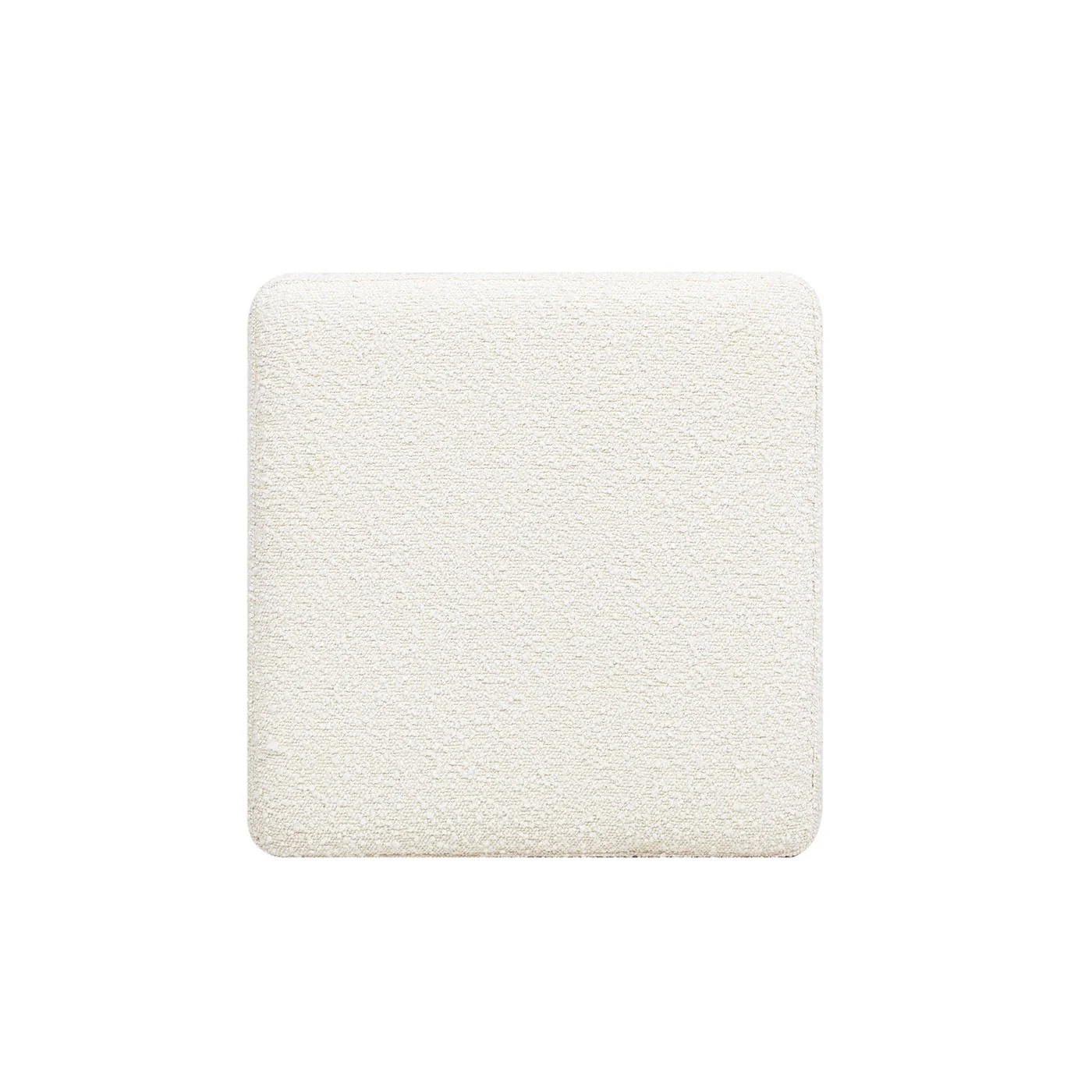Upholstered Ottoman with Rattan Accents