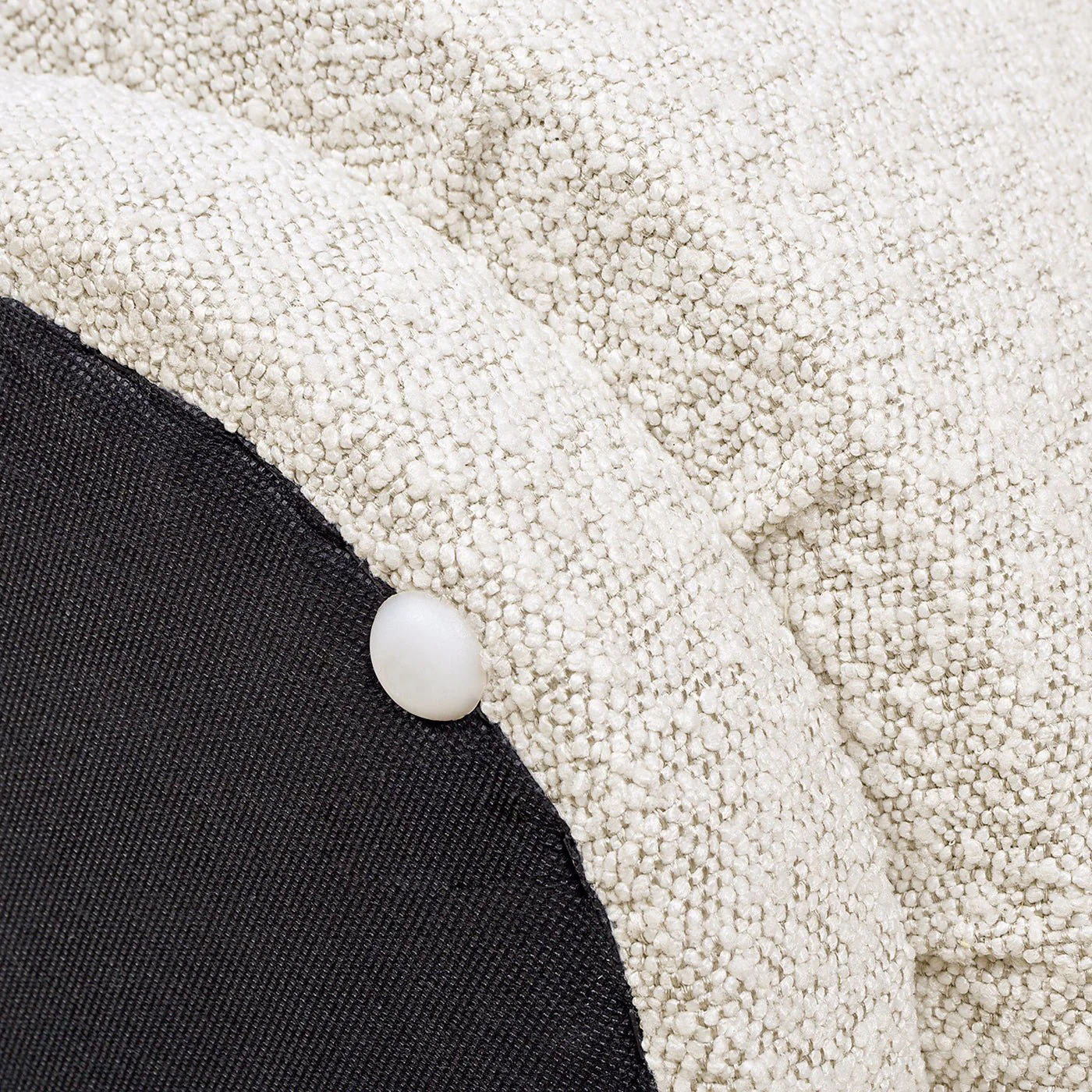Mushroom Footstool with Sherpa-Textured Upholstery