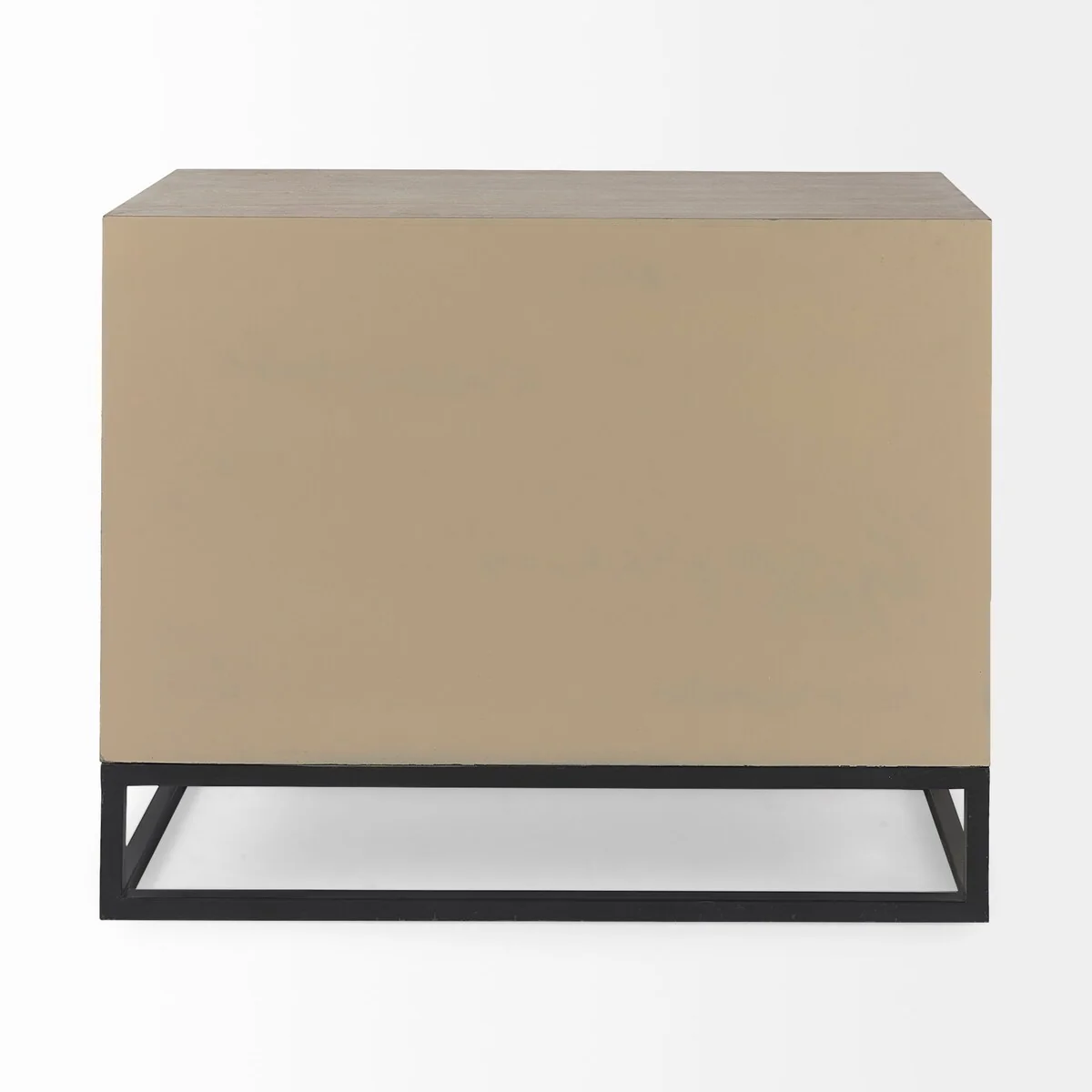 Genevieve I Gray Fir Veneer w/ Iron Frame & 3 Drawer Accent Cabinet - 39.0L x 15.7W x 30.9H