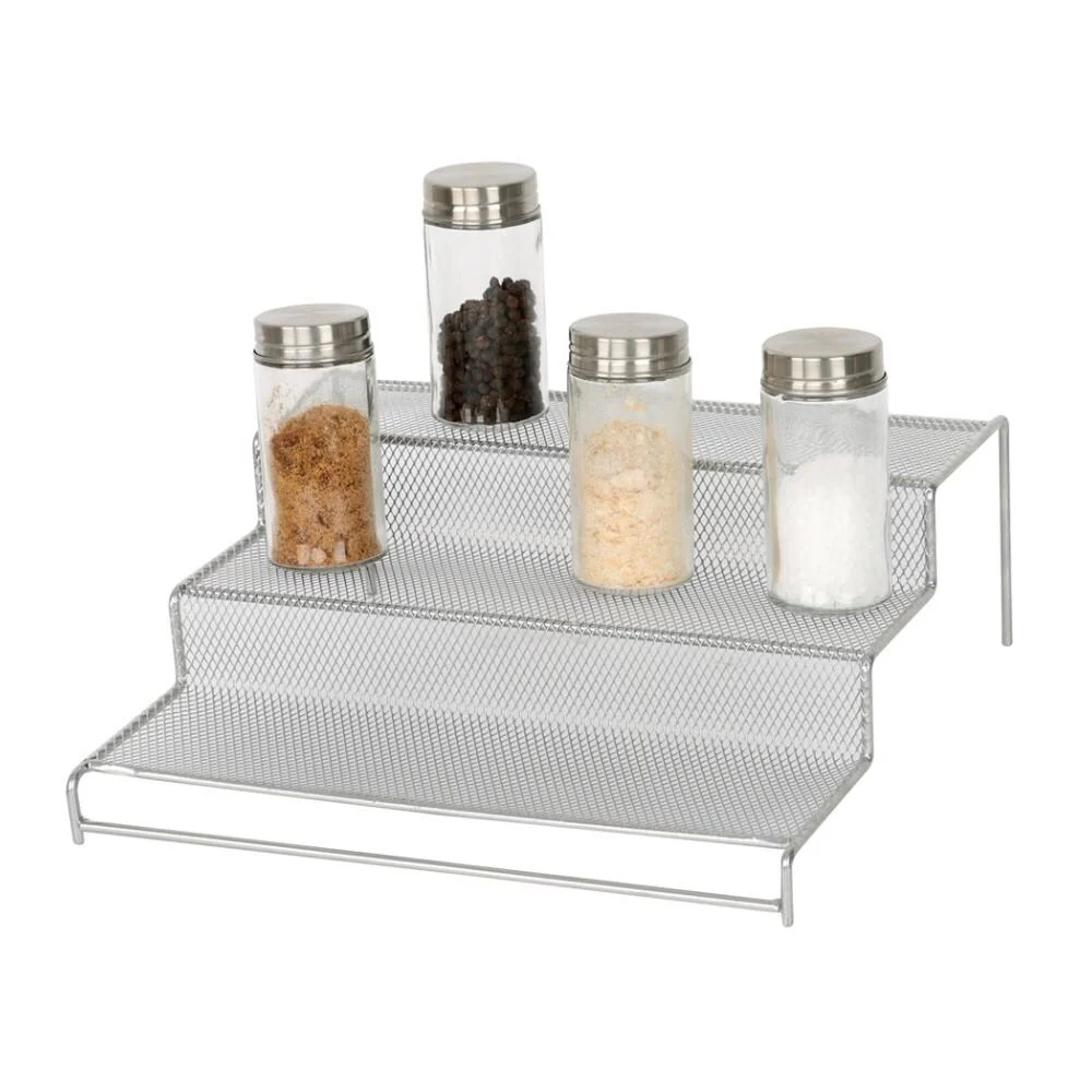 YBM Home Kitchen Mesh 3 Tier Spice Rack Step Shelf Organizer, Multipurpose,