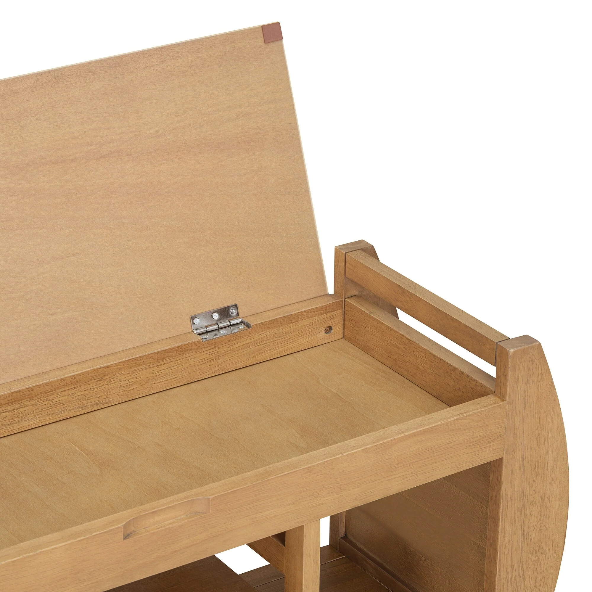 Multifunctional Storage Bench with Cushion and Curved Side Panel for Entrance and Living Room