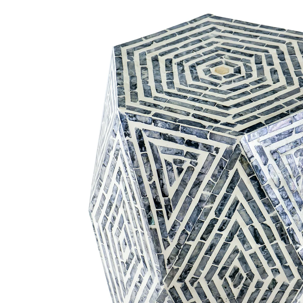 Capiz Hexagon Side Table