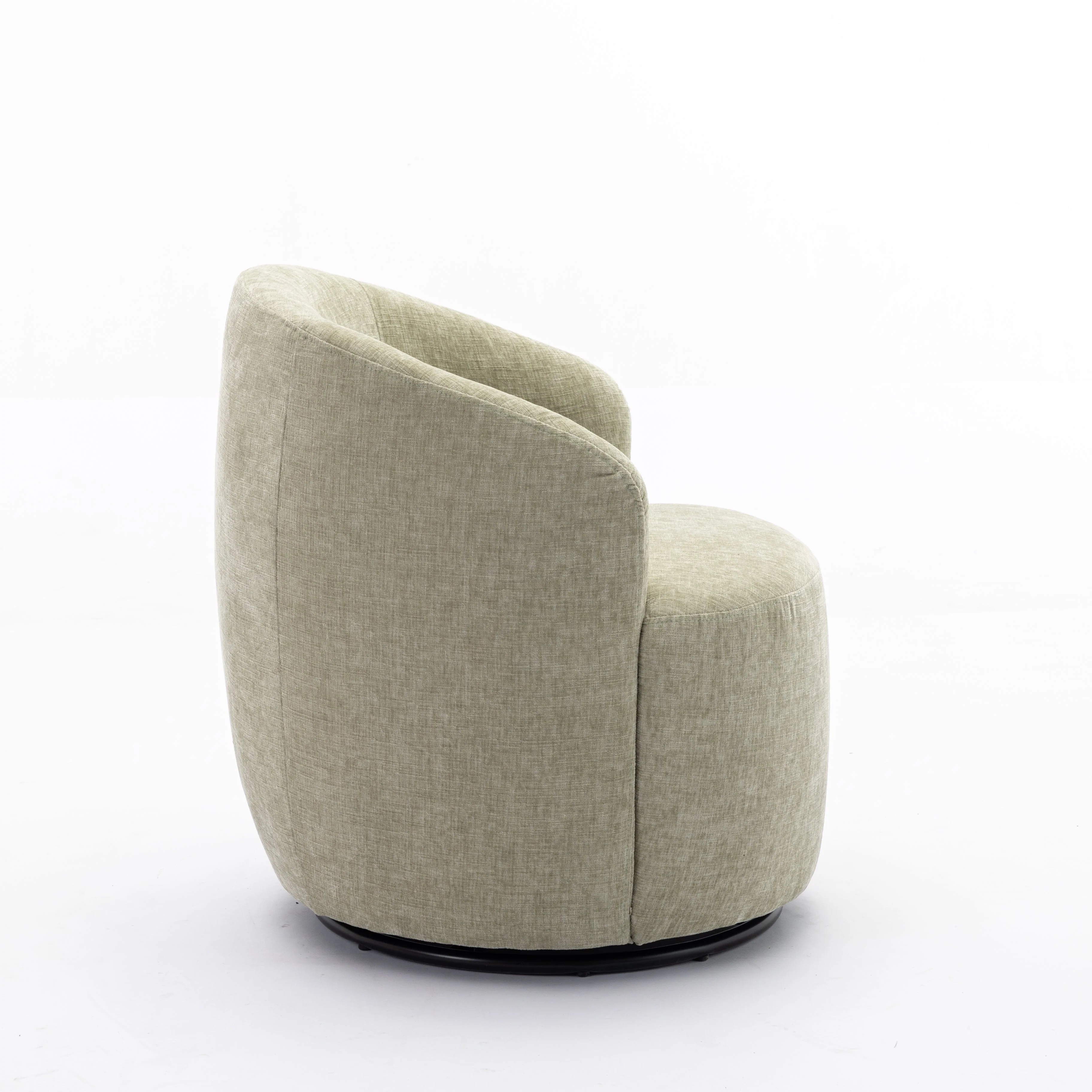 Assortment Upholstered Swivel Barrel Chair with Metal Base