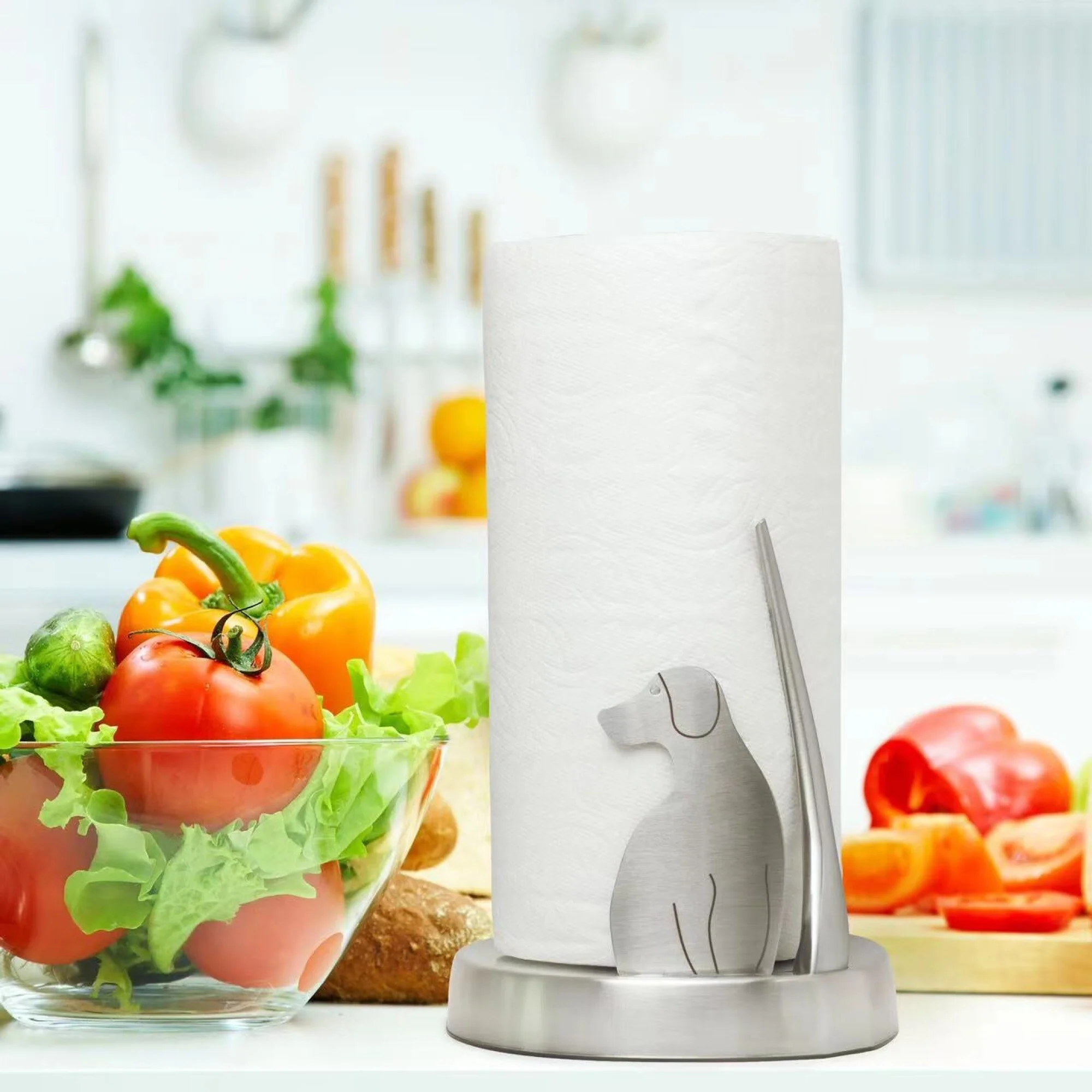 Woof Stainless Steel Spring Tension Paper Towel