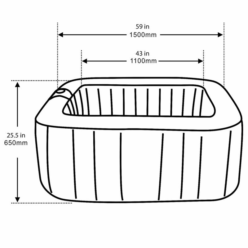 ALEKO Aleko 4 - Person 130 - Jet Square Inflatable Hot Tub