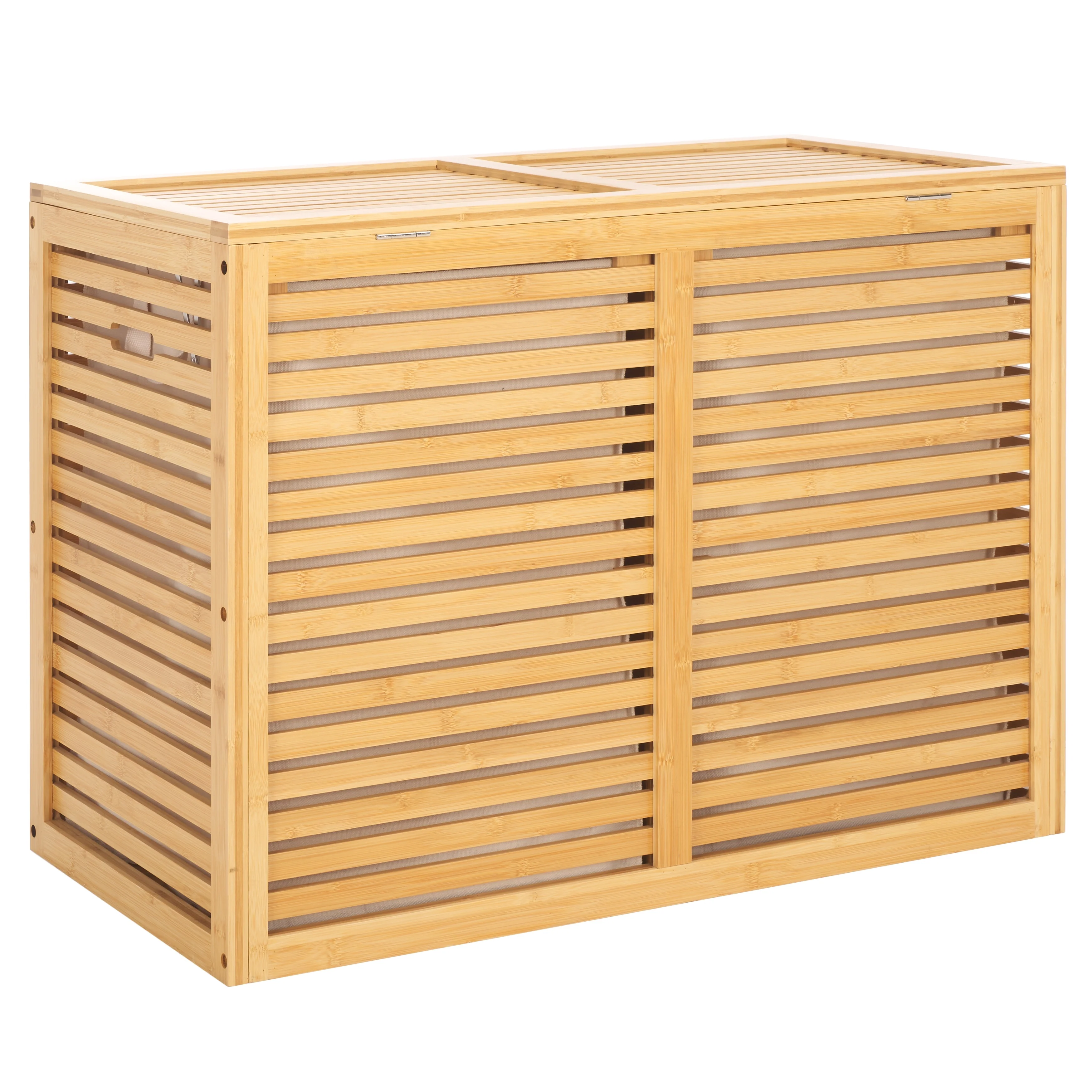 SAFAVIEH Lyubka 2-Compartment Laundry Basket - 34.3 In. W x 17.7 In. D x 25 In. H - 34Wx18Dx25H