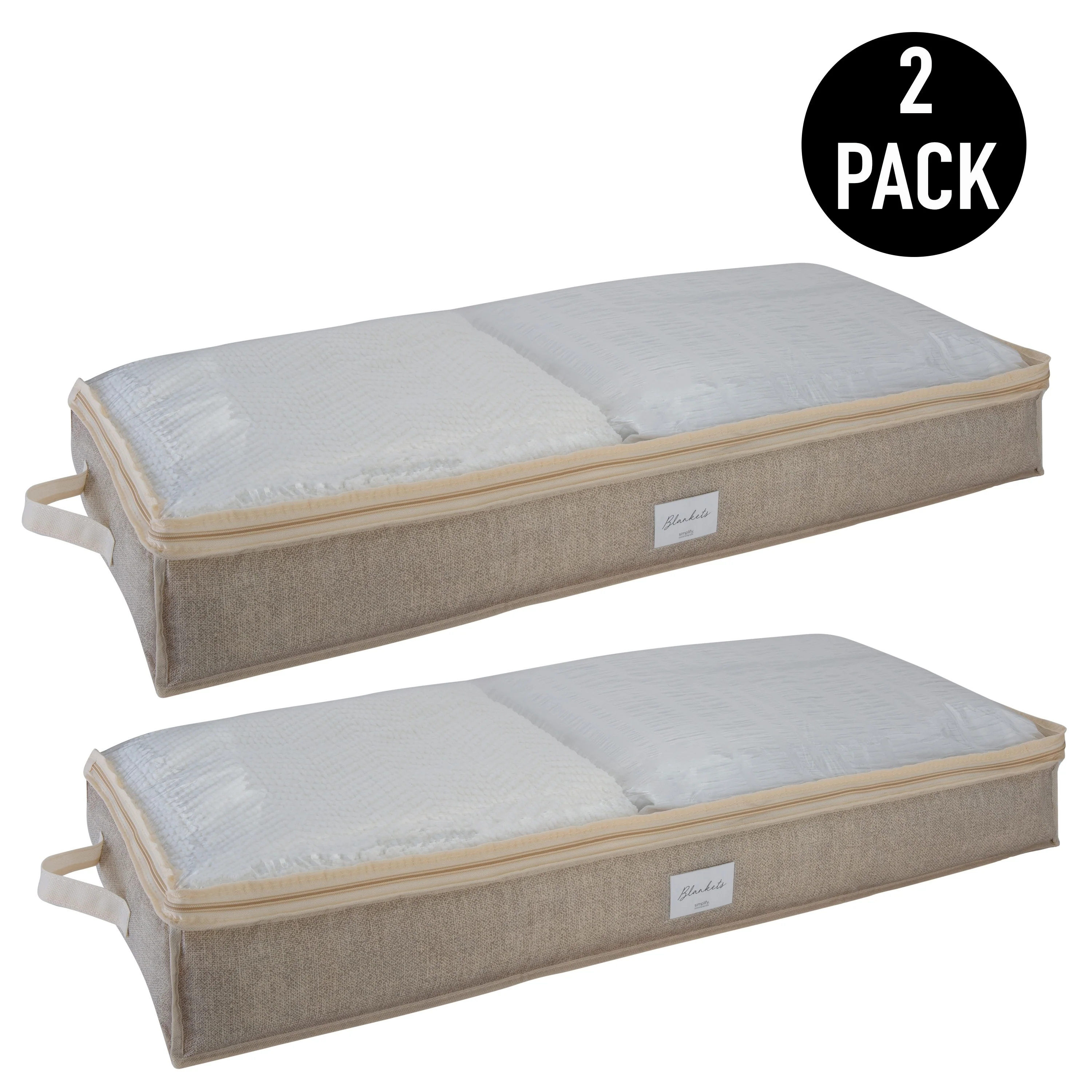 Simplify 2 Pack Under the Bed Storage Bag in Black