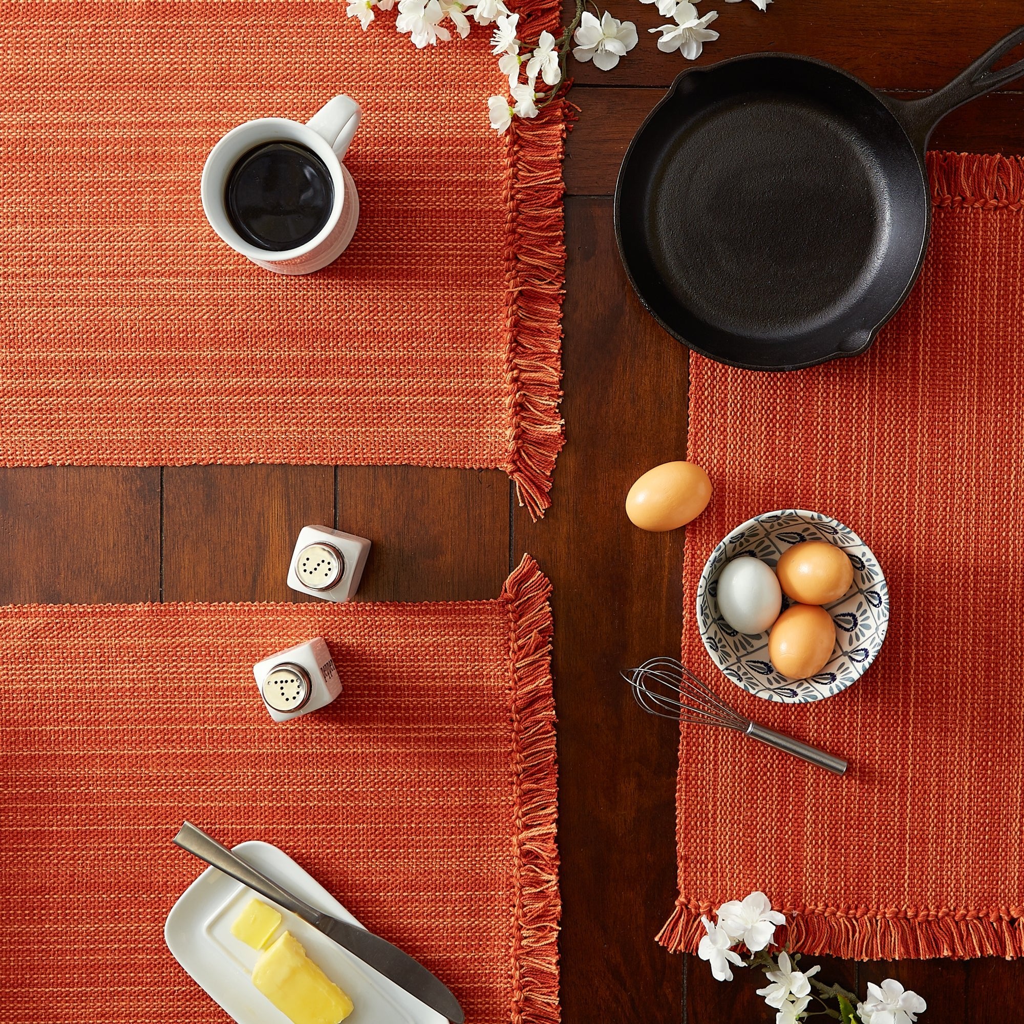 Spice Variegated Fringe Placemats, Set Of 6