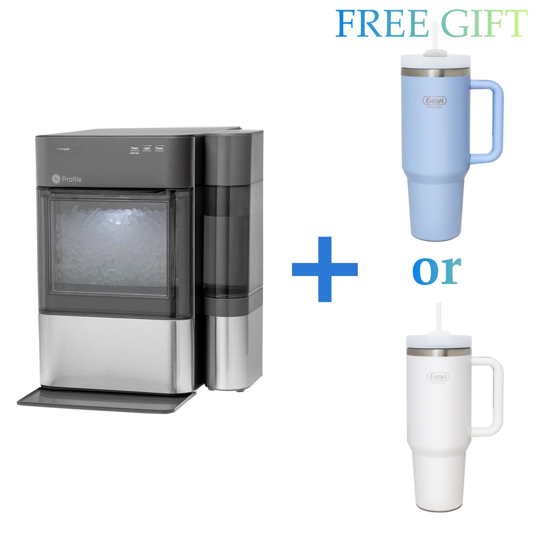 GE Profile Opal 2.0 with 0.75 Gallon Tank, Chewable Crunchable Countertop Nugget Ice Maker, Scoop included, 38 lbs in 24 hours, Pellet Ice Machine with WiFi & Smart Connected, Stainless Steel