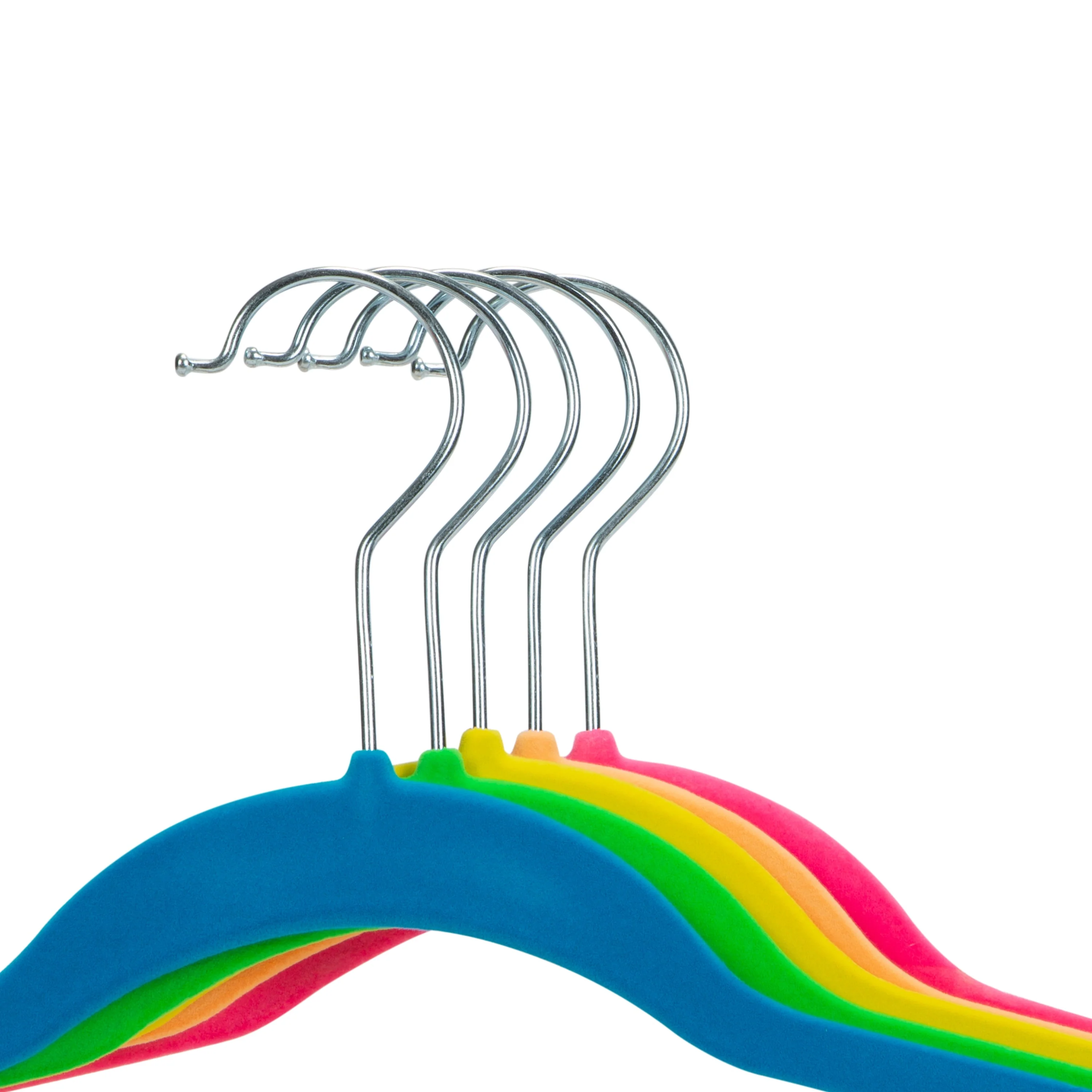 Simplify 25 Pack Slim Velvet Hangers in Neon - 9