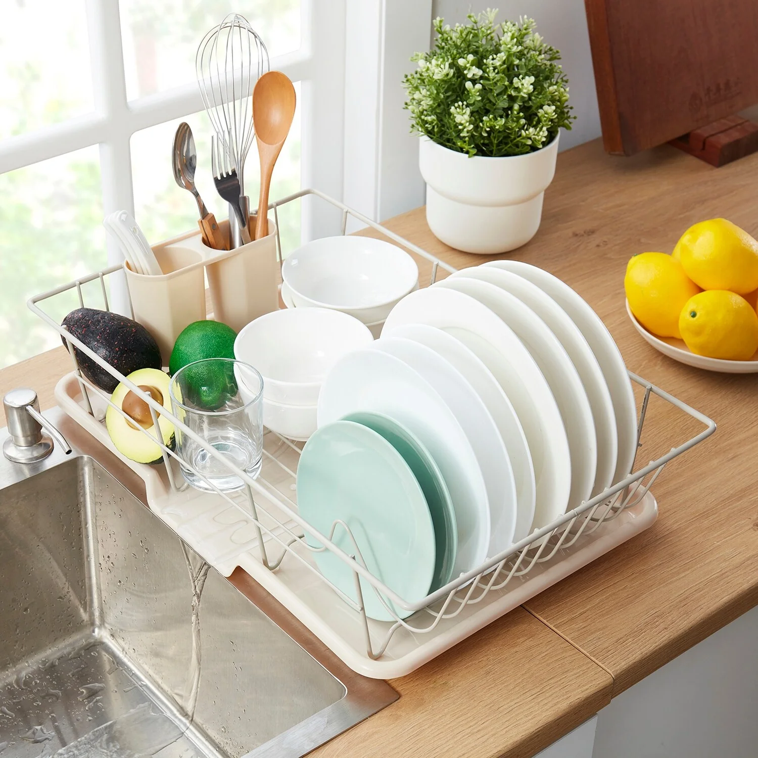 Sweet Home Collection 3-Piece Kitchen Sink Dish Drainer Set